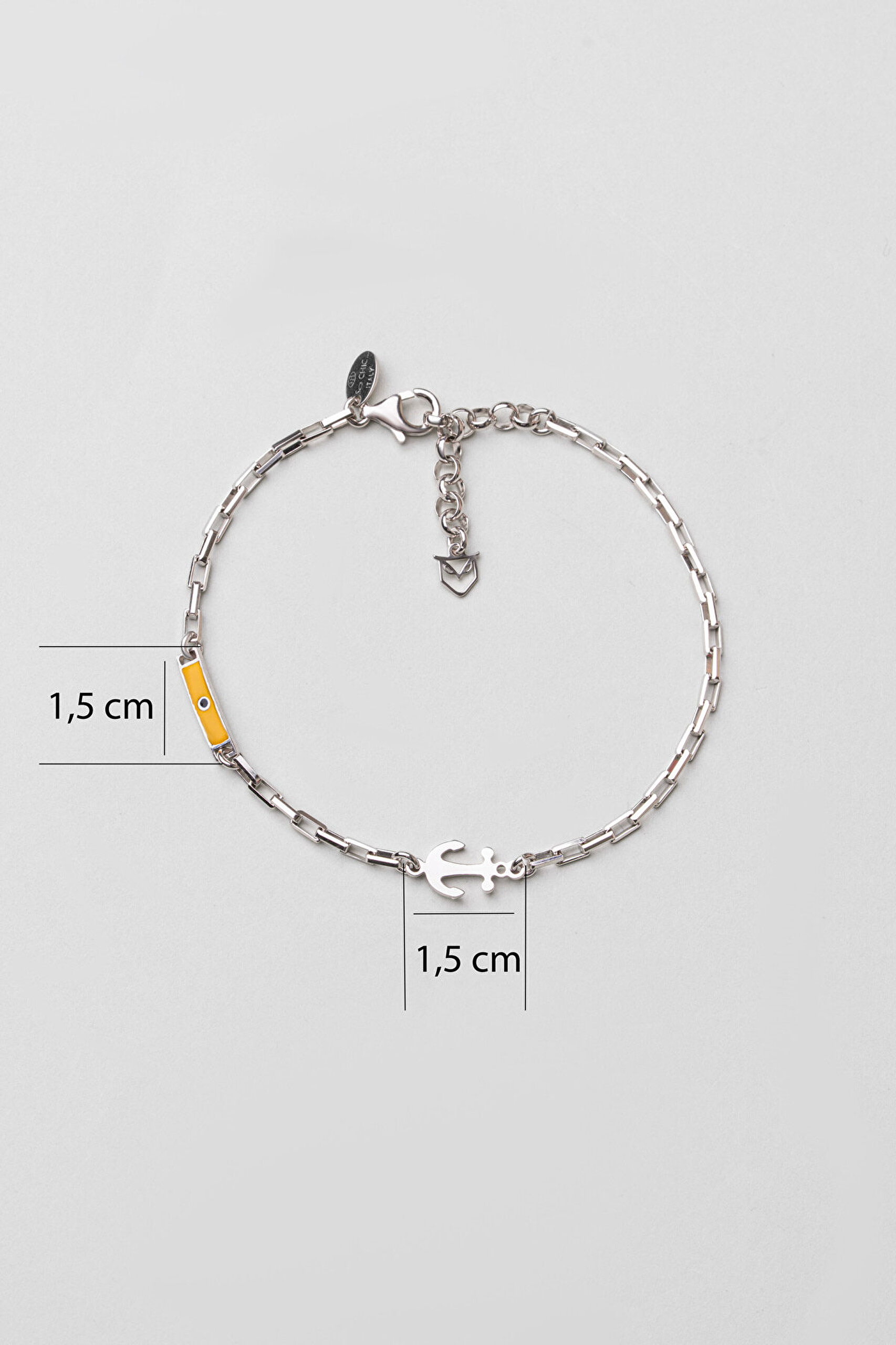 İtalyan Çapa Detaylı 22 Cm Gümüş Erkek Bileklik - 2