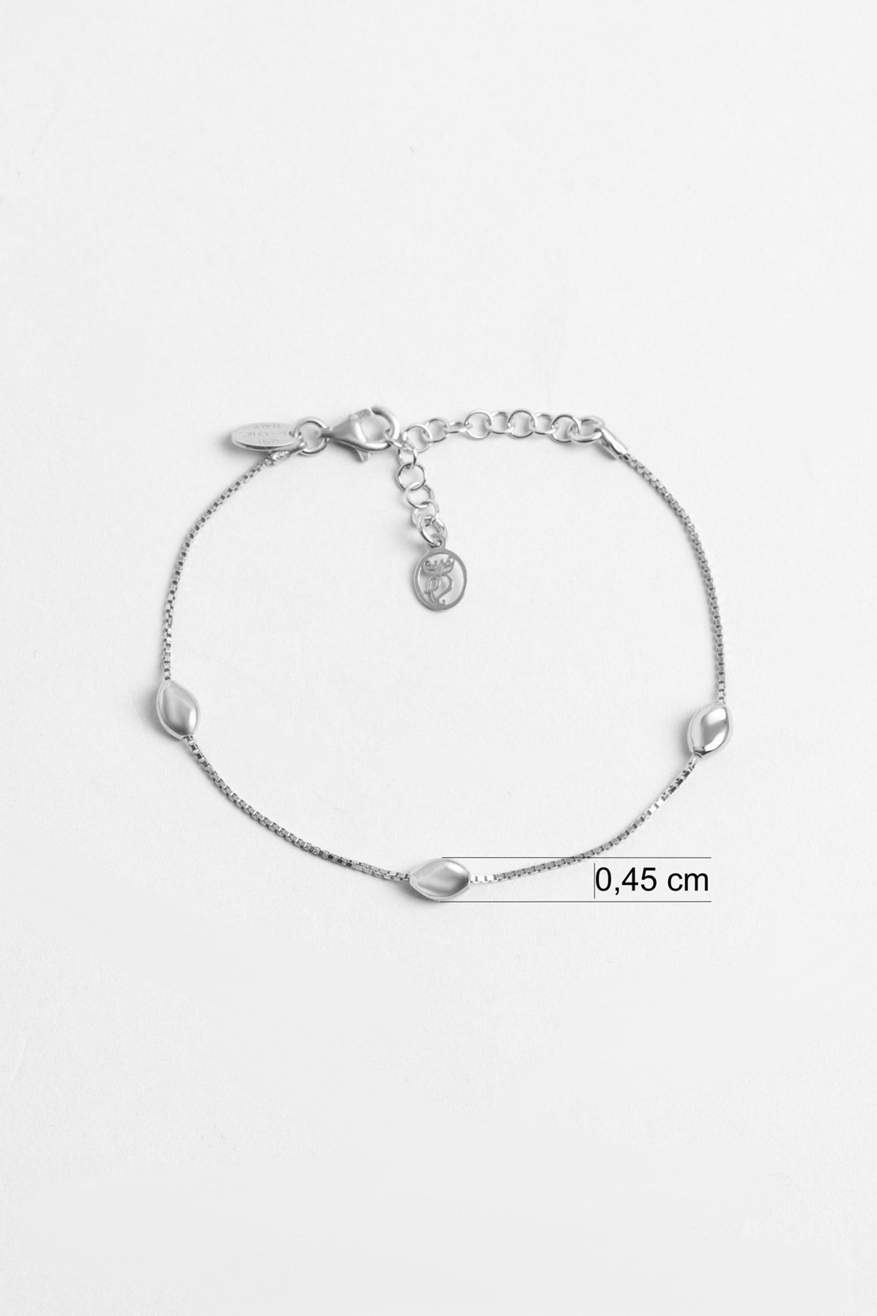 Beatrice İtalyan 18 Ayar Beyaz Altın Kaplama 19 Cm Gümüş Bileklik - 2