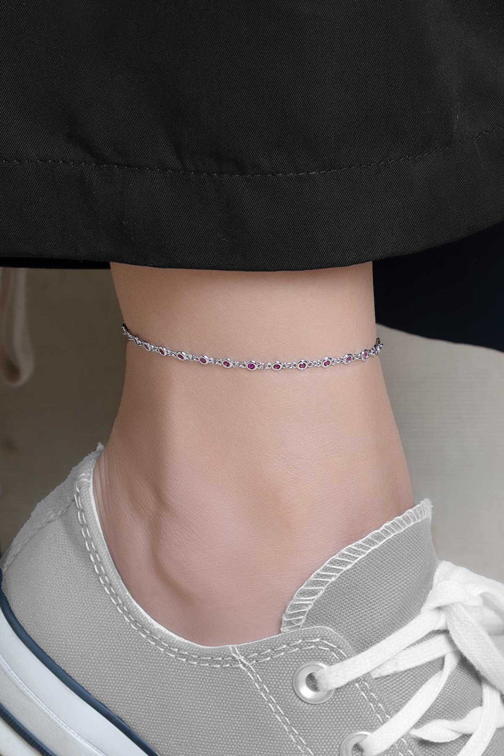 ⁠ Lavinya 18 Ayar Beyaz Altın Kaplama 25 Cm Gümüş Hal Hal_1}