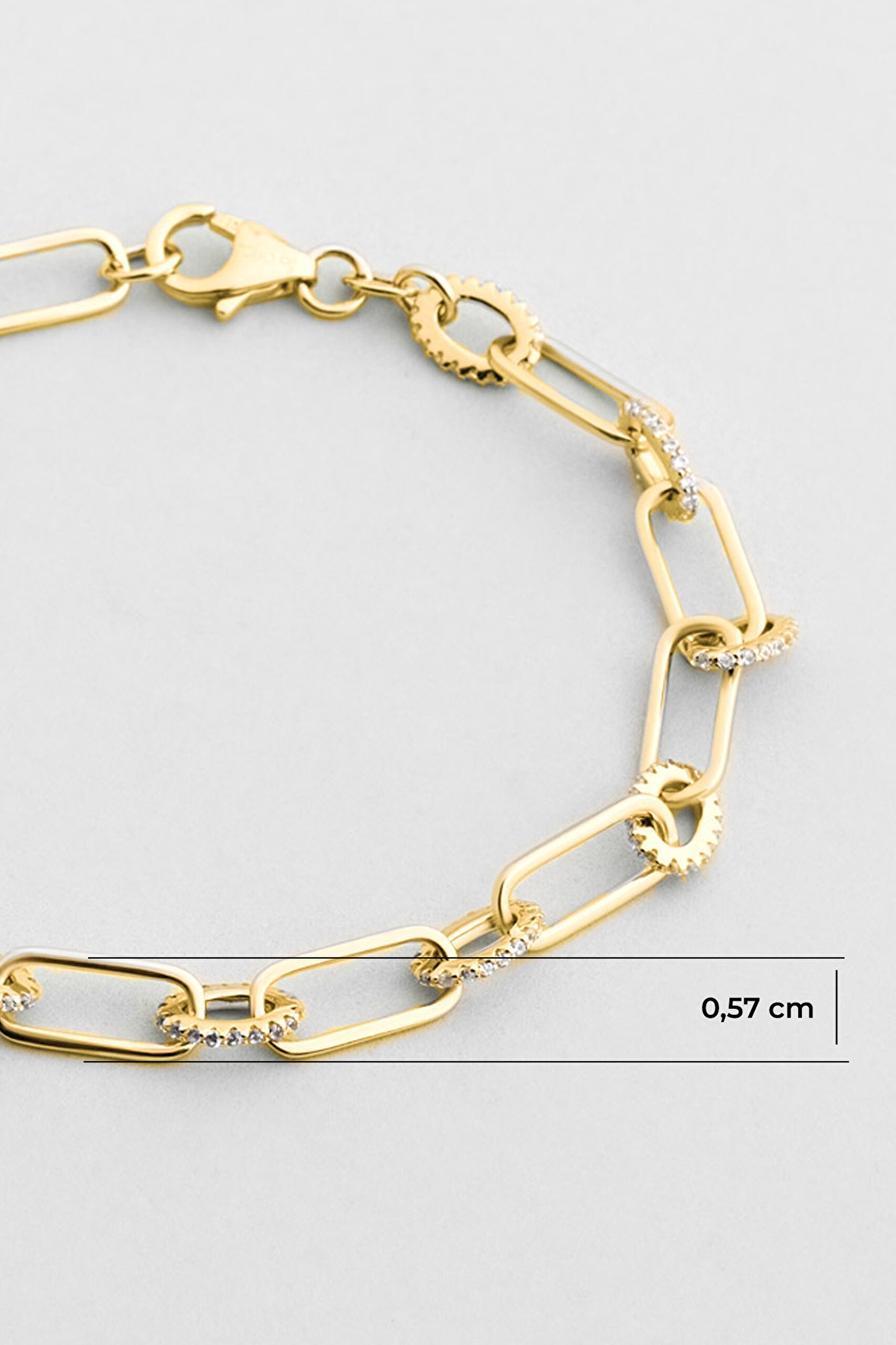 ⁠ Helena 18 Ayar Sarı Altın Kaplama Gümüş Zincir Bileklik_2}