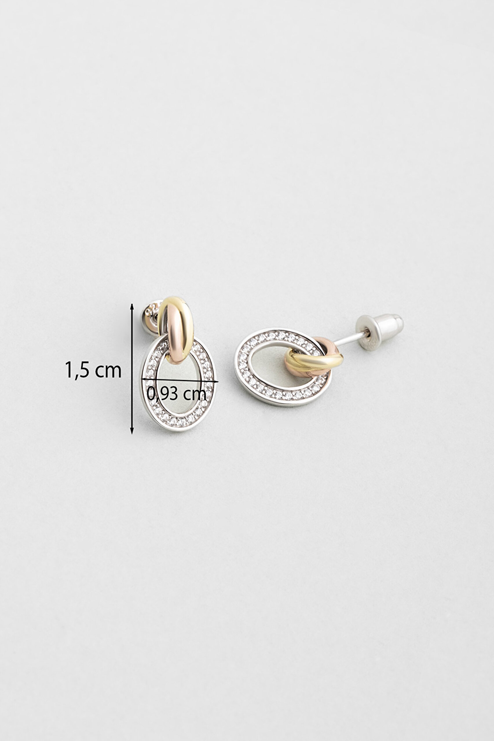 ⁠ Zamansız Stil 18 Ayar Mix Altın Kaplama Gümüş Küpe_2}