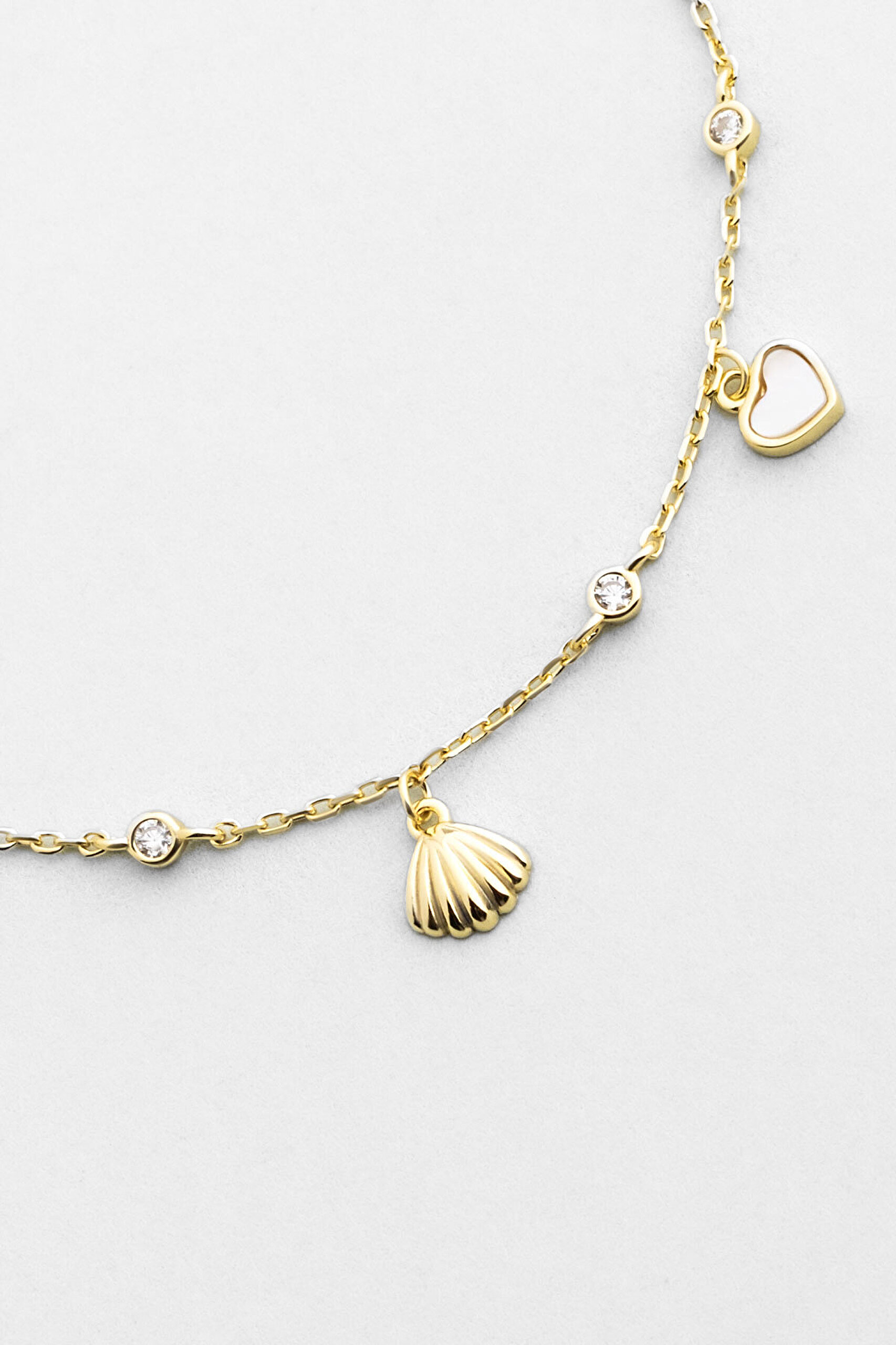 Yaz İkonları 18 Ayar Sarı Altın Kaplama 19 Cm Gümüş Bileklik - 4