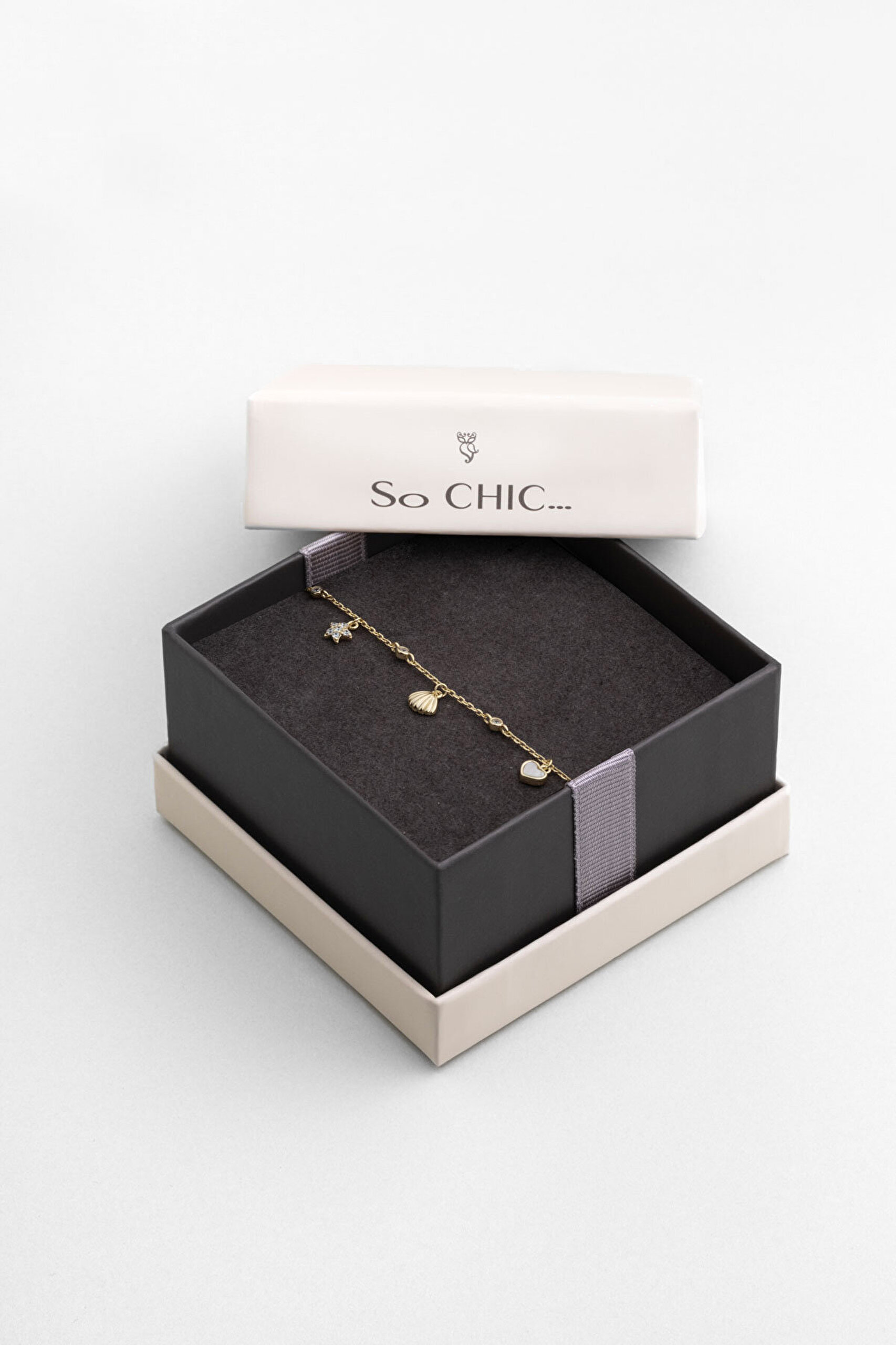 Yaz İkonları 18 Ayar Sarı Altın Kaplama 19 Cm Gümüş Bileklik - 5