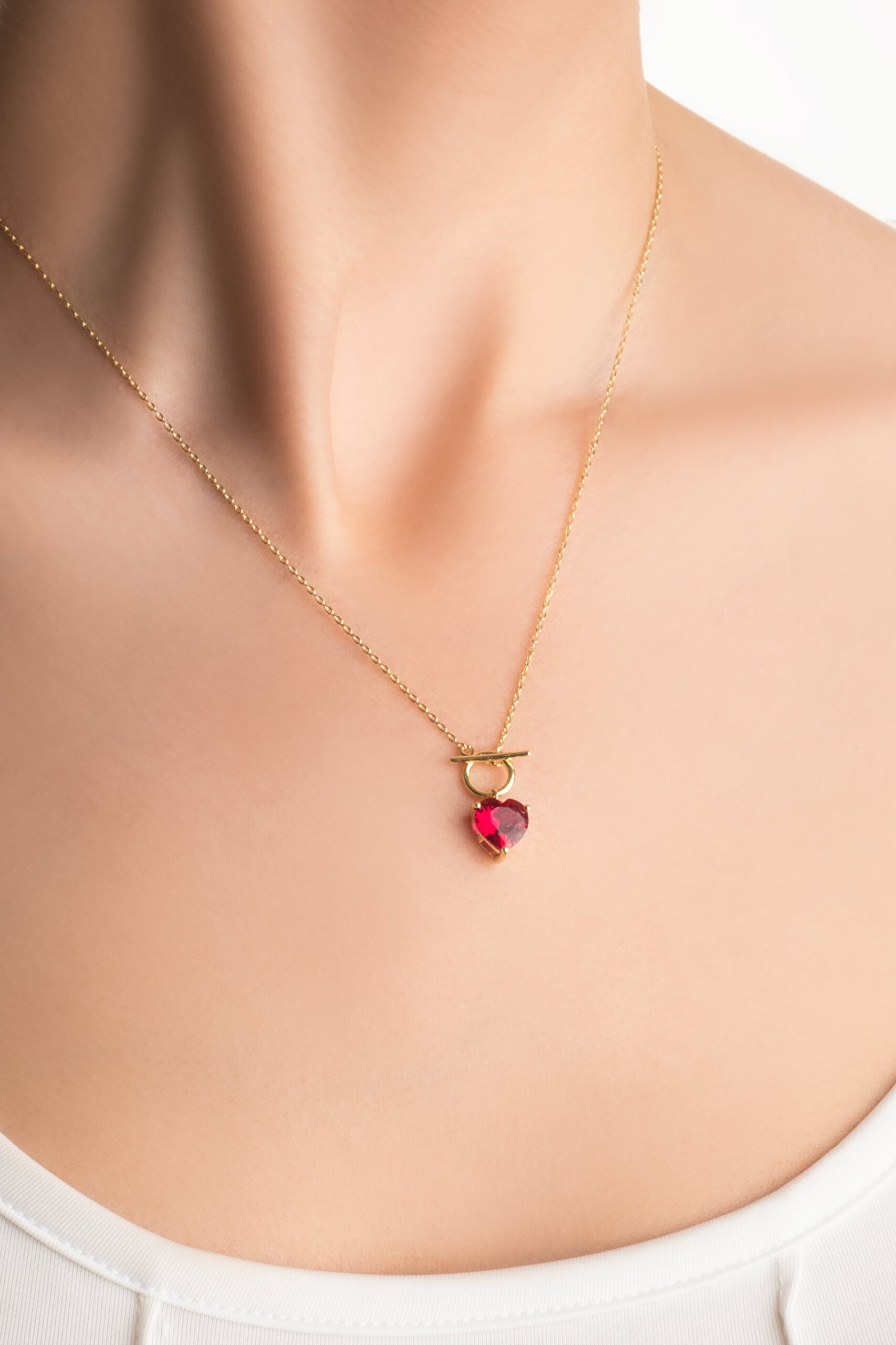 ⁠ Amour 18 Ayar Sarı Altın Kaplama 43 Cm Gümüş Kolye
_1}