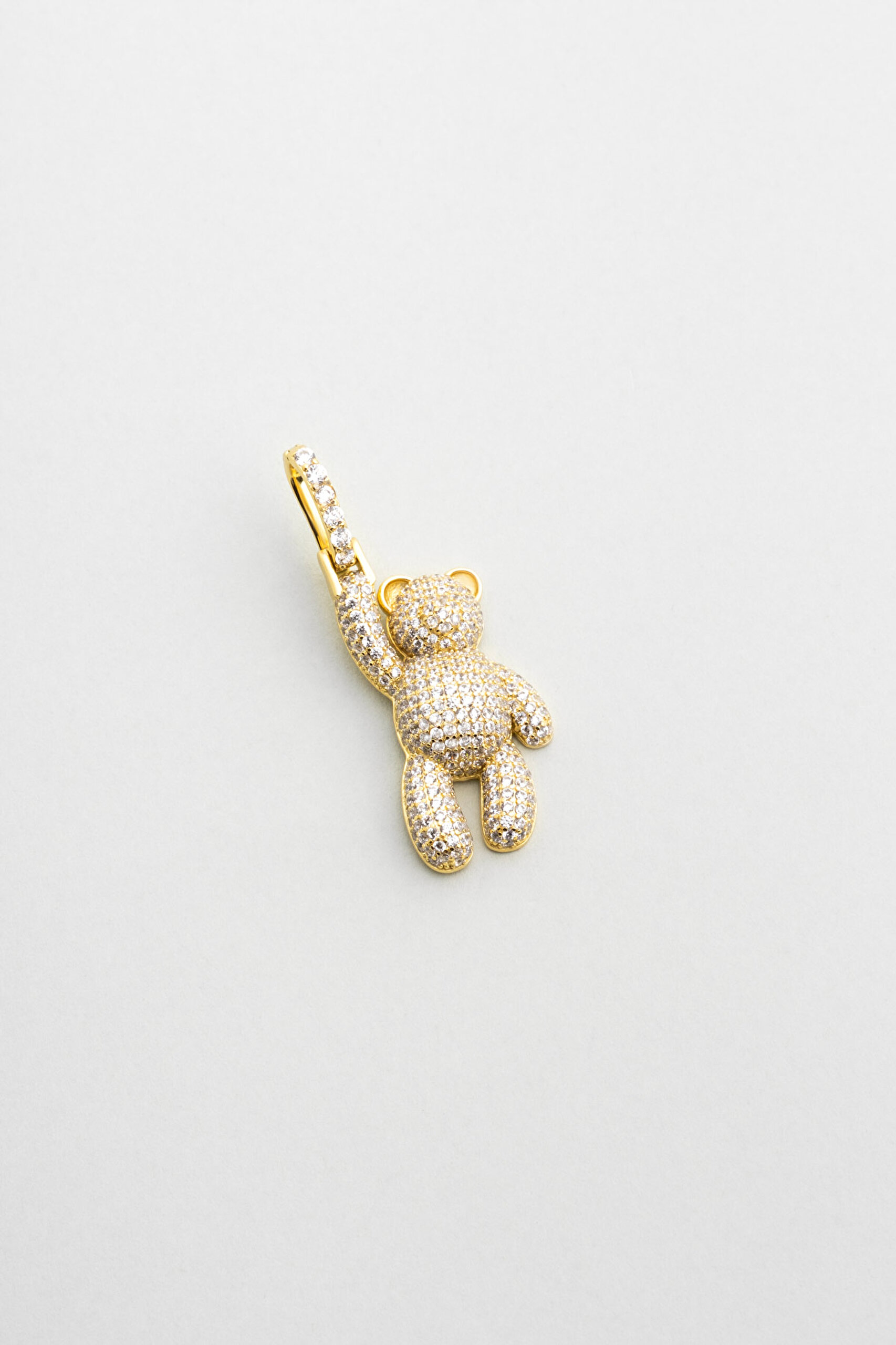 ⁠ Tiny Bear 18 Ayar Sarı Altın Kaplama Gümüş Charm_0}