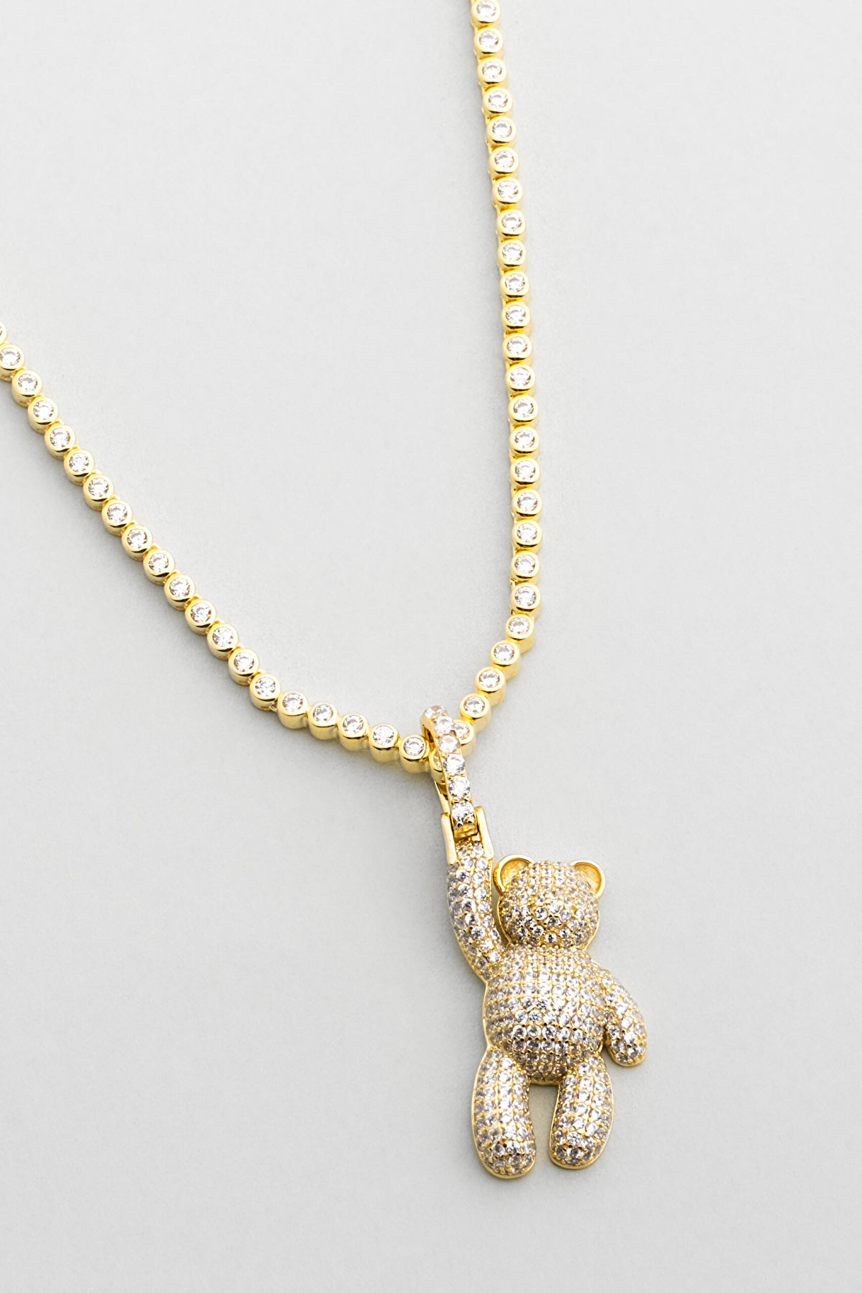 ⁠ Tiny Bear 18 Ayar Sarı Altın Kaplama Gümüş Charm_6}