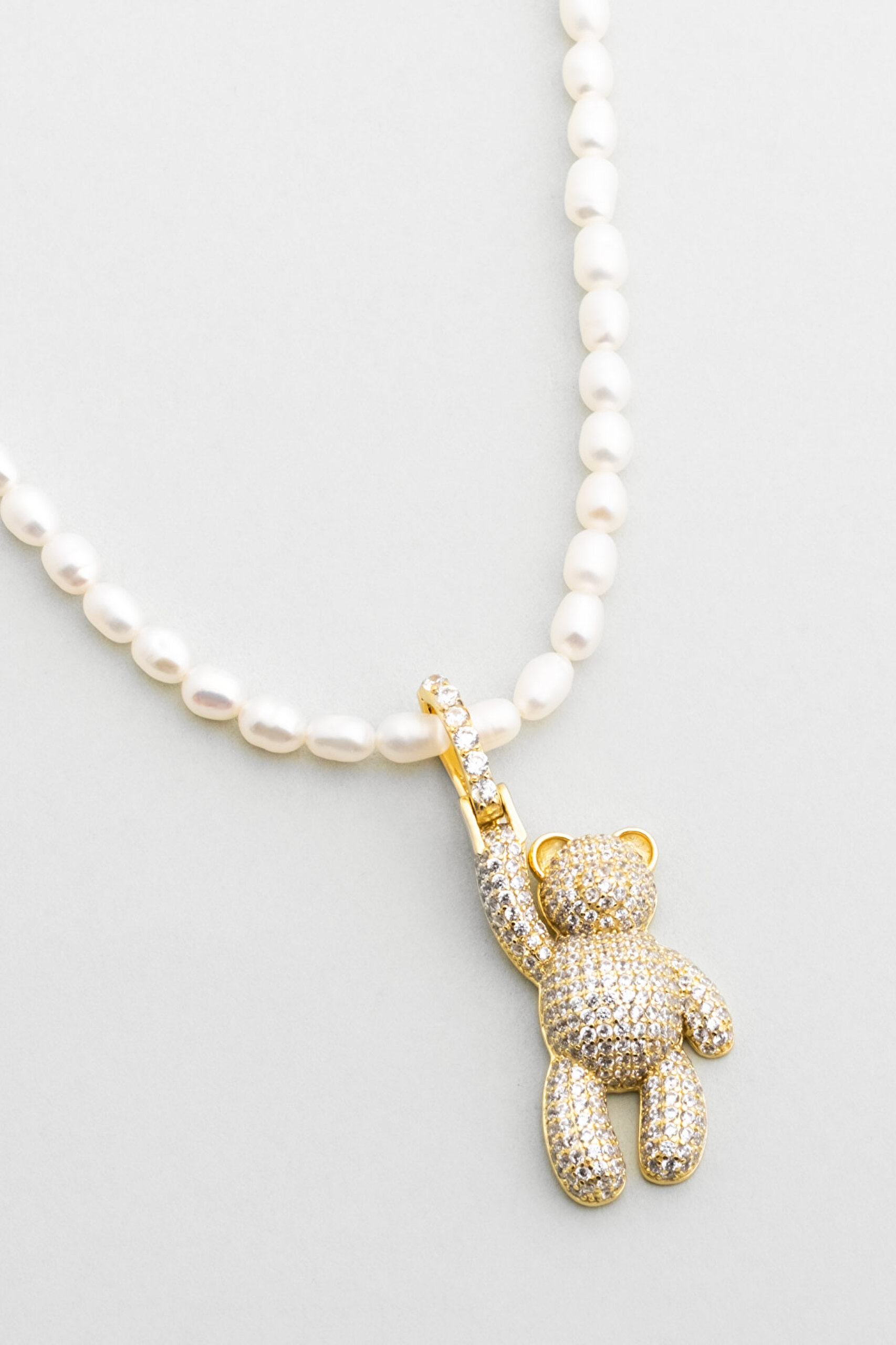 ⁠ Tiny Bear 18 Ayar Sarı Altın Kaplama Gümüş Charm_4}