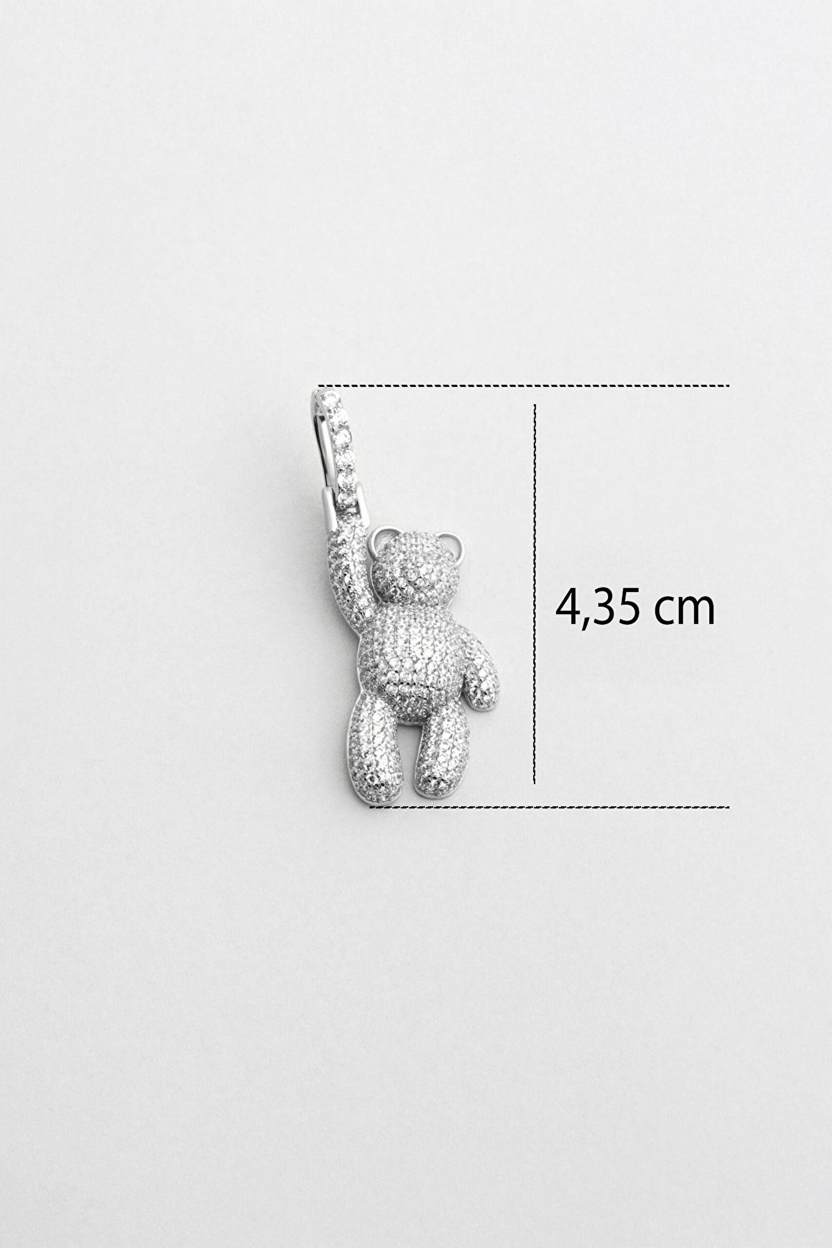 ⁠ Tiny Bear 18 Ayar Beyaz Altın Kaplama Gümüş Charm_2}