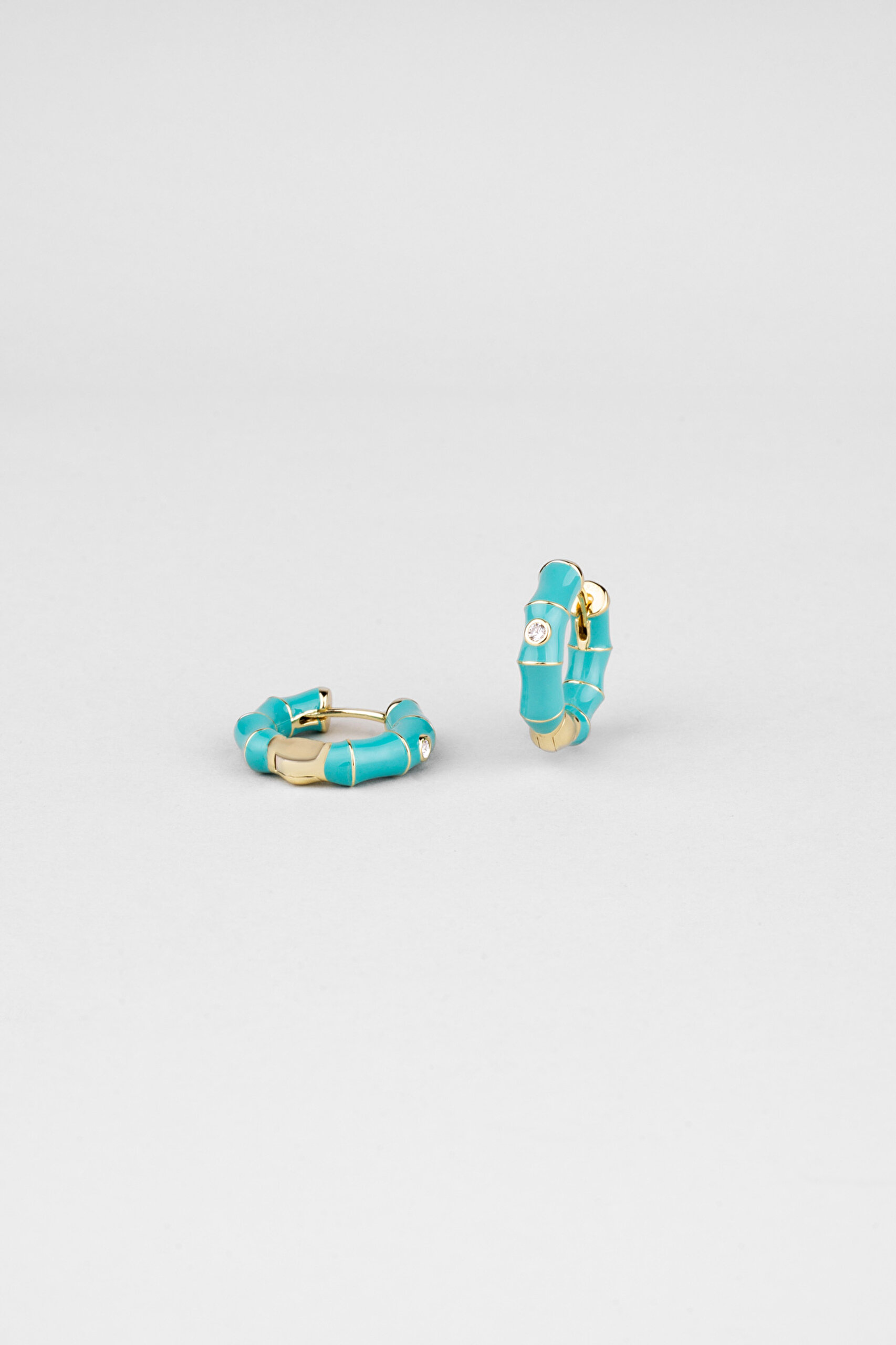 ⁠ Santorini 18 Ayar Sarı Altın Kaplama Gümüş Halka Küpe_0}