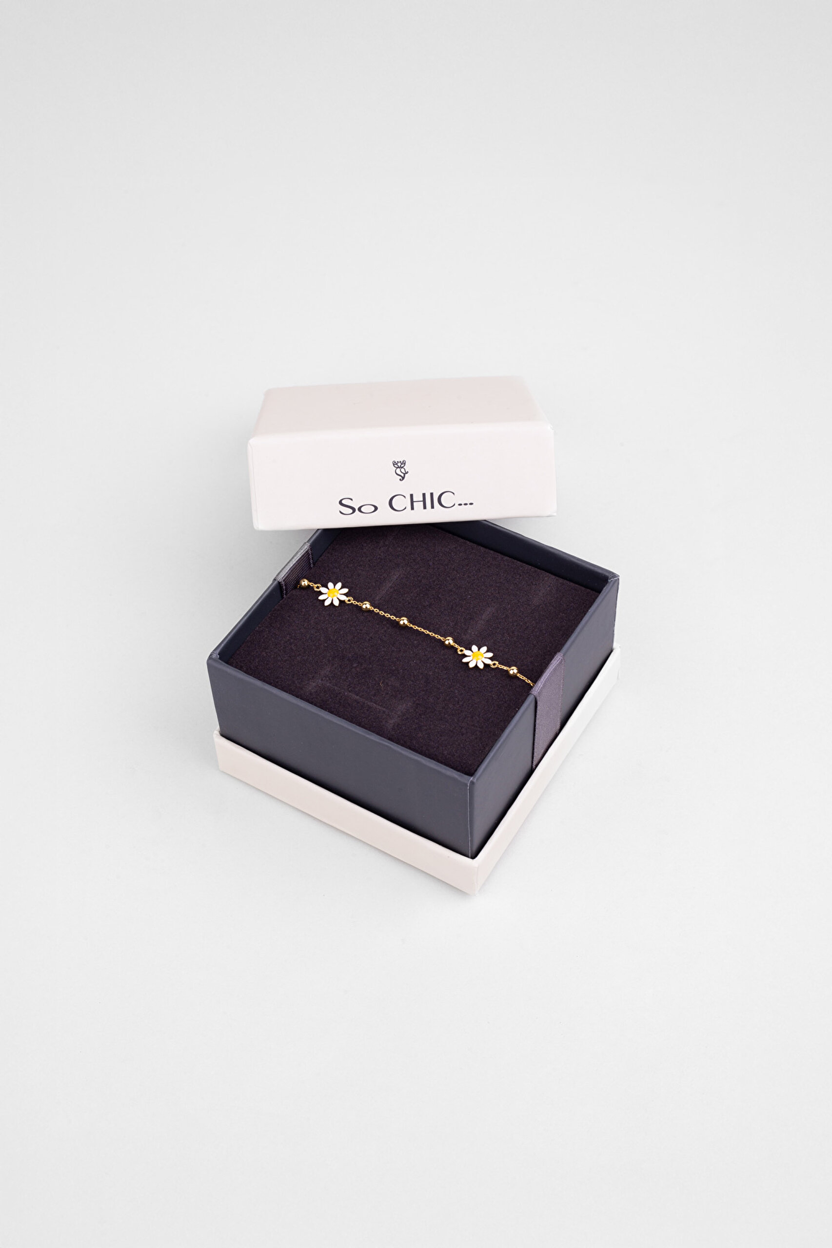 ⁠ Kyoto Papatyası 18 Ayar Sarı Altın Kaplama 19 Cm Gümüş Bileklik_4}