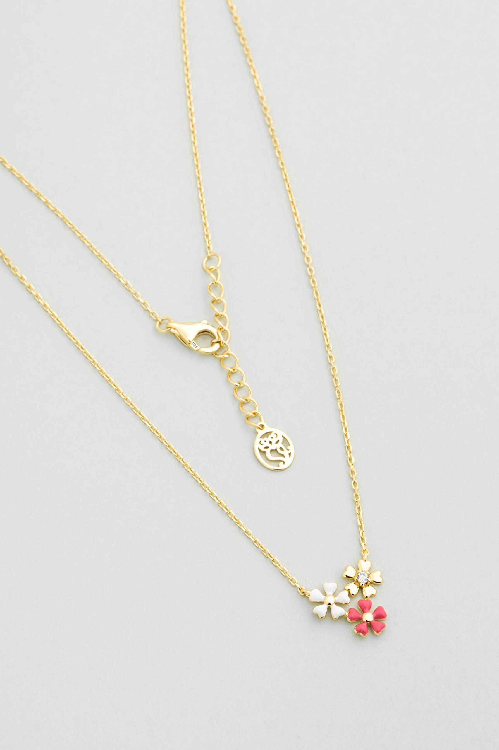 ⁠ Sevilla Çiçeği 18 Ayar Sarı Altın Kaplama 45 Cm Gümüş Kolye_0}