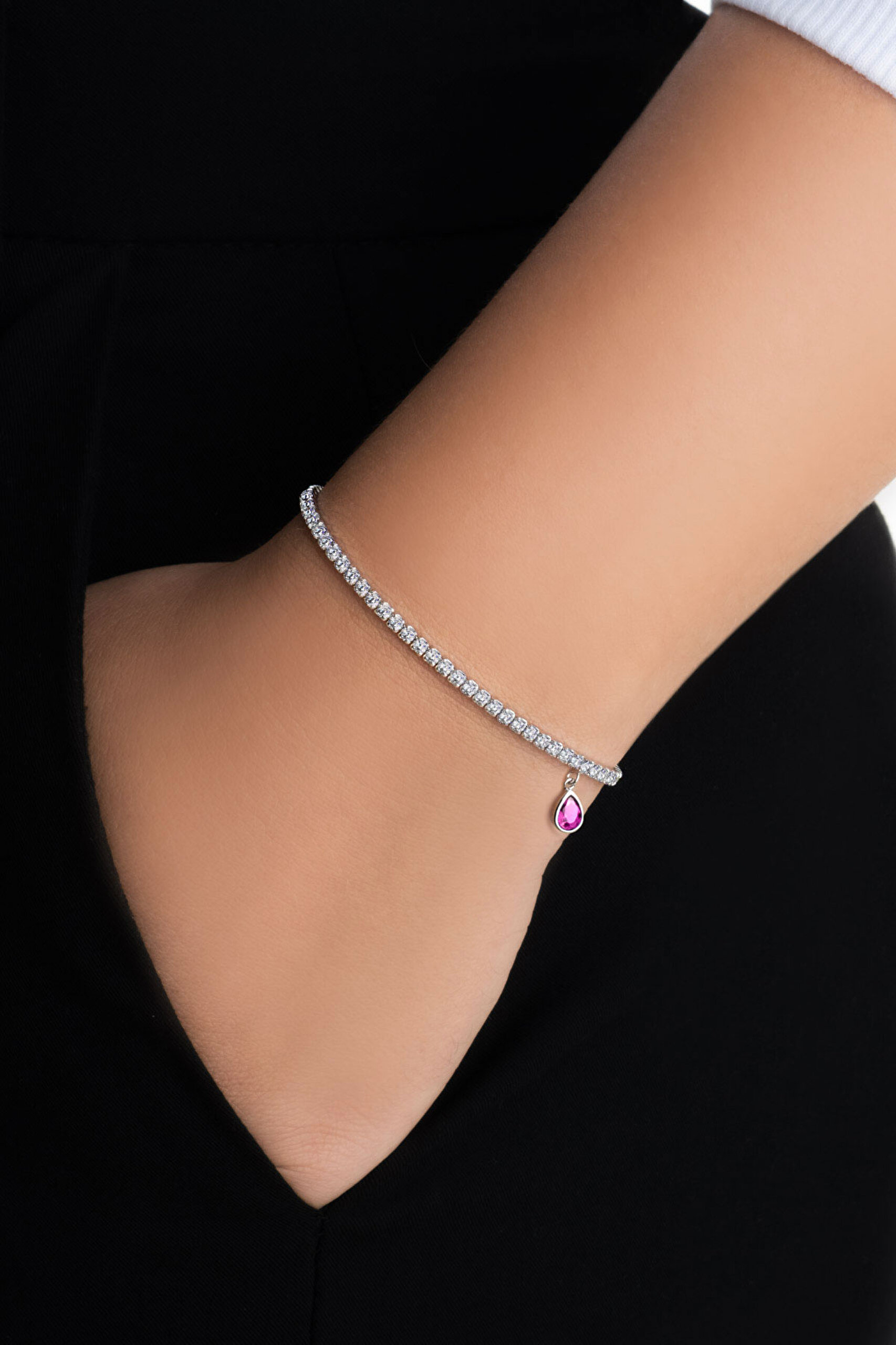 ⁠ Aşk Işığı 18 Ayar Beyaz Altın Kaplama 19 Cm Gümüş Su Yolu Bileklik_1}