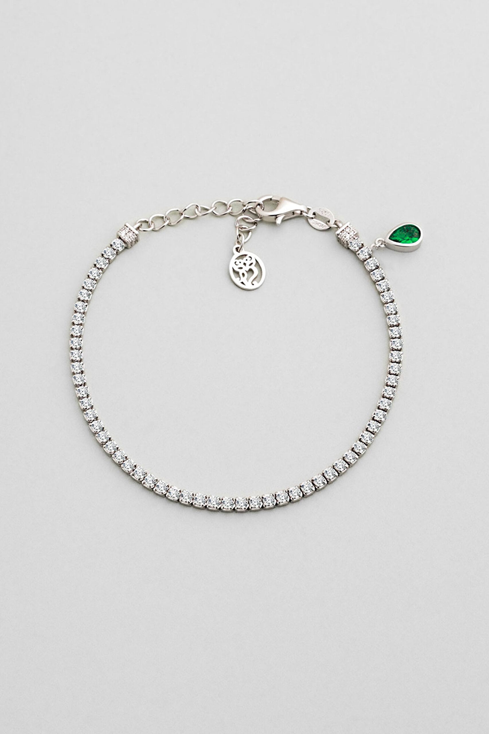 ⁠ Aşk Işığı 18 Ayar Beyaz Altın Kaplama 19 Cm Gümüş Su Yolu Bileklik_0}