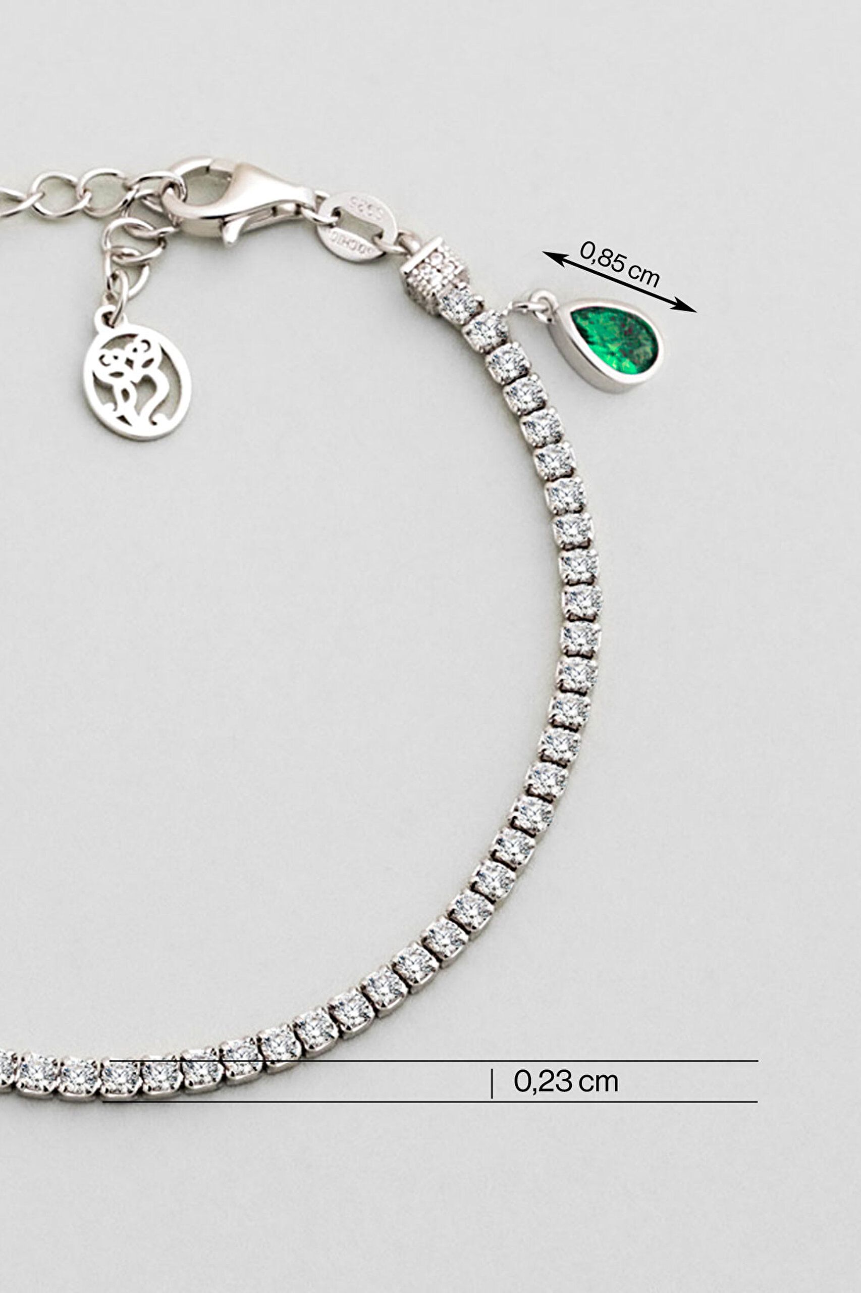 ⁠ Aşk Işığı 18 Ayar Beyaz Altın Kaplama 19 Cm Gümüş Su Yolu Bileklik_2}