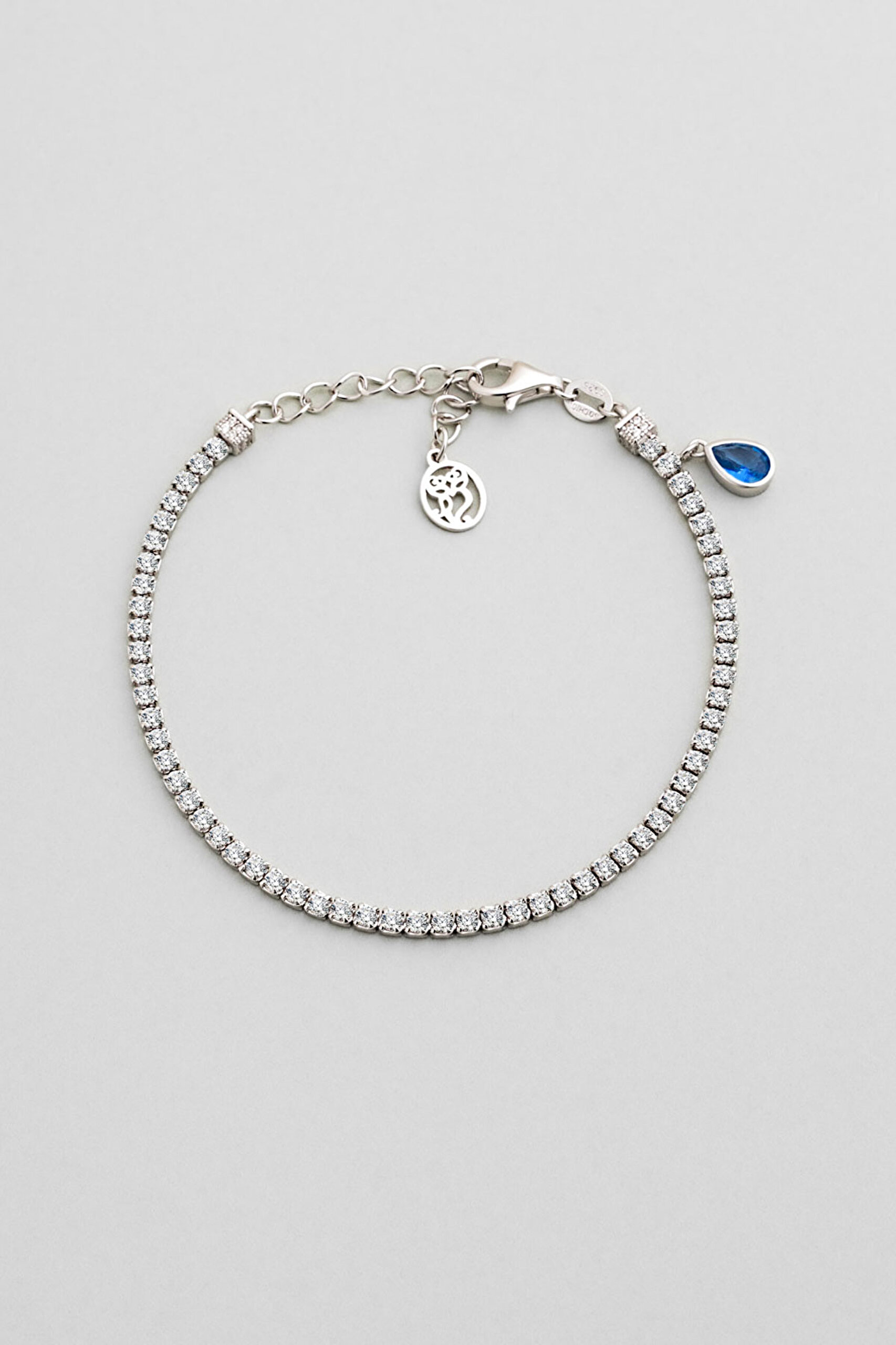 ⁠ Aşk Işığı 18 Ayar Beyaz Altın Kaplama 19 Cm Gümüş Su Yolu Bileklik_0}