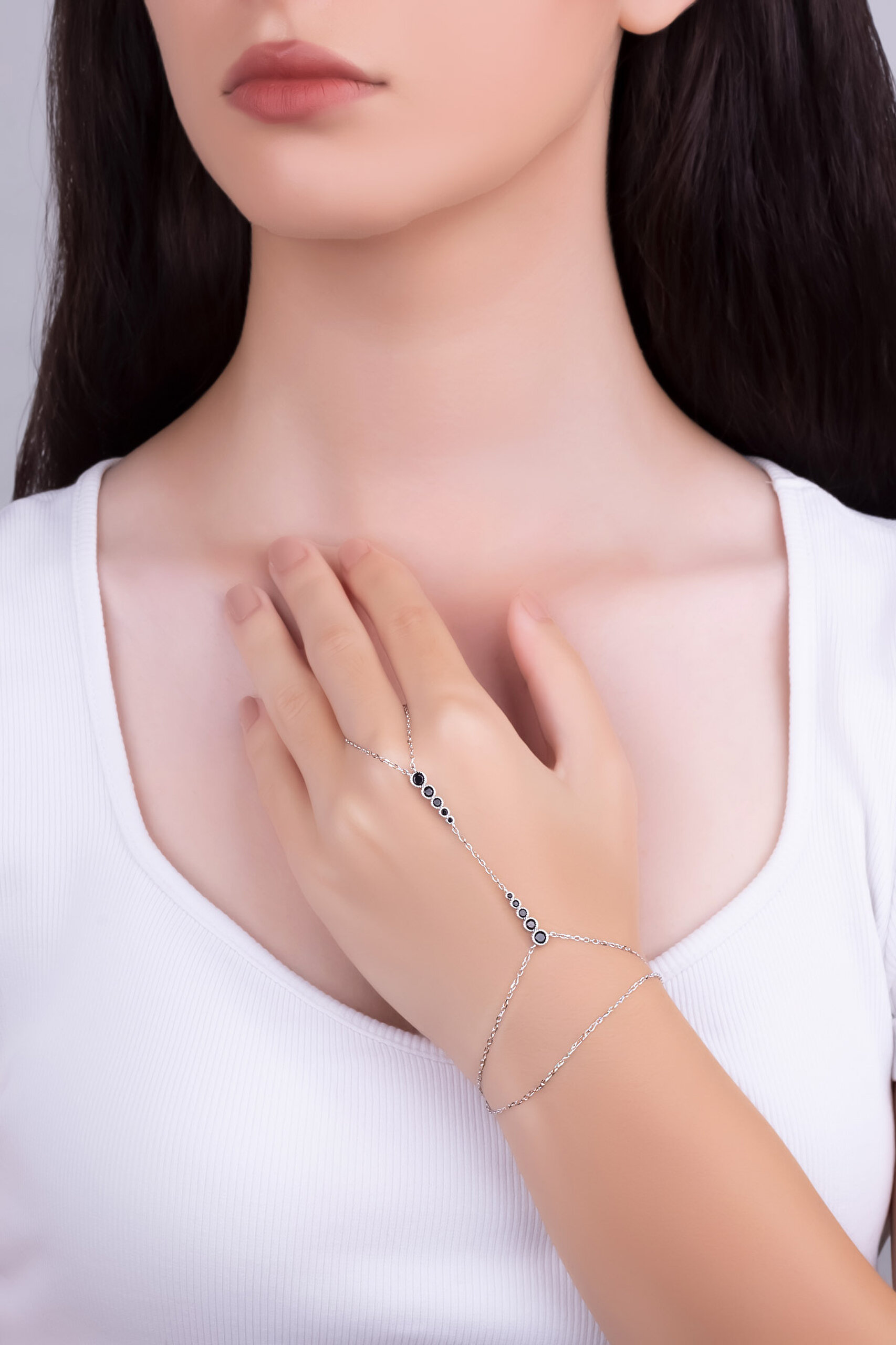 ⁠ Avangard Siyah Taşlı 18 Ayar Sarı Altın Kaplama 21 Cm Gümüş Şahmeran_3}