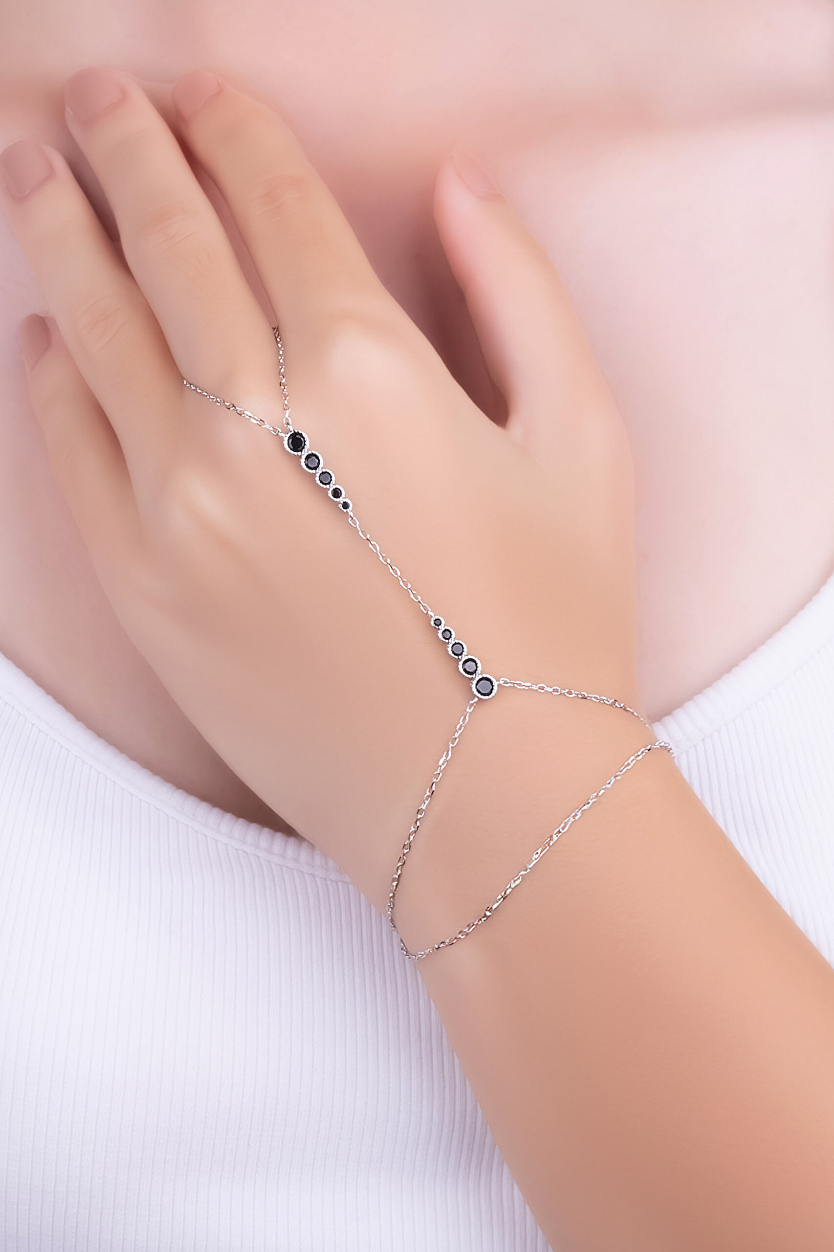 ⁠ Avangard Siyah Taşlı 18 Ayar Sarı Altın Kaplama 21 Cm Gümüş Şahmeran_1}