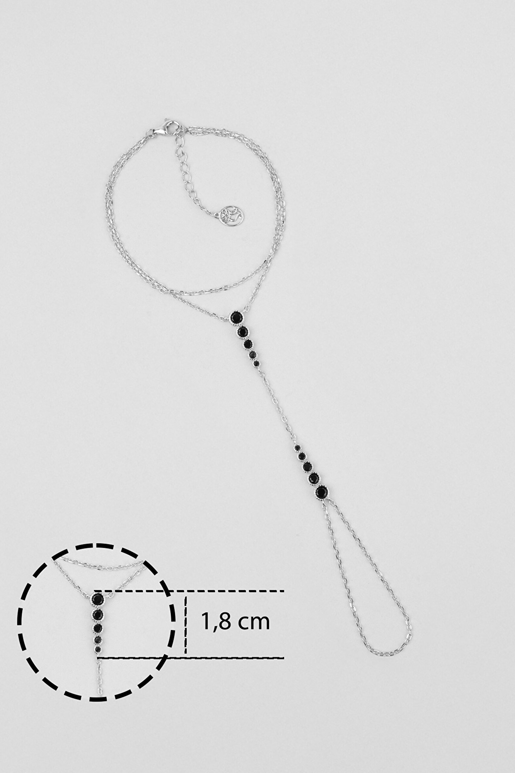 ⁠ Avangard Siyah Taşlı 18 Ayar Sarı Altın Kaplama 21 Cm Gümüş Şahmeran_2}