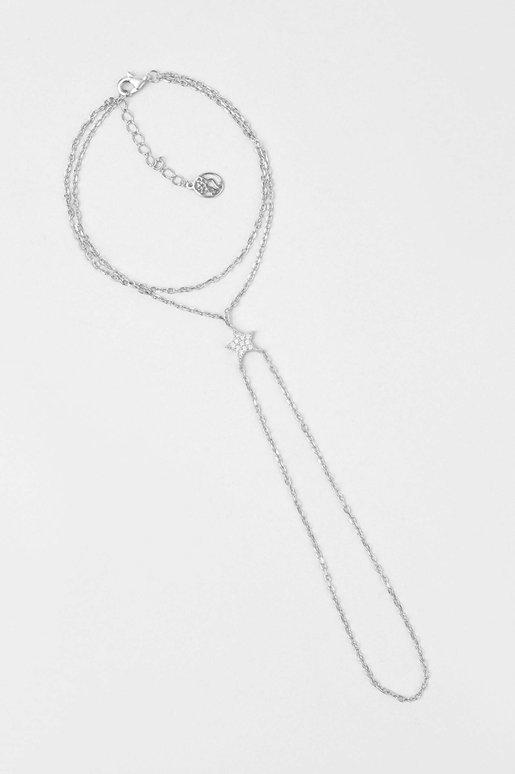 ⁠ Mistik Yıldız 18 Ayar Beyaz Altın Kaplama 21 Cm Gümüş Şahmeran_0}