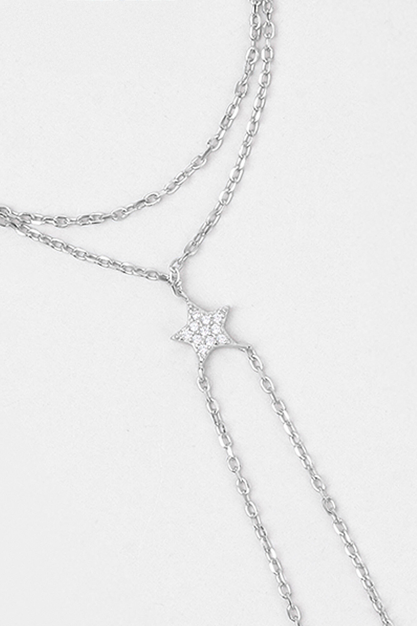 ⁠ Mistik Yıldız 18 Ayar Beyaz Altın Kaplama 21 Cm Gümüş Şahmeran_4}