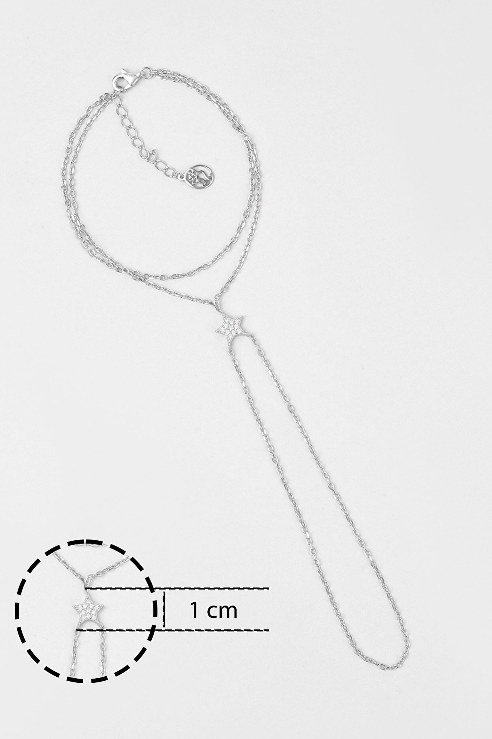 ⁠ Mistik Yıldız 18 Ayar Beyaz Altın Kaplama 21 Cm Gümüş Şahmeran_2}