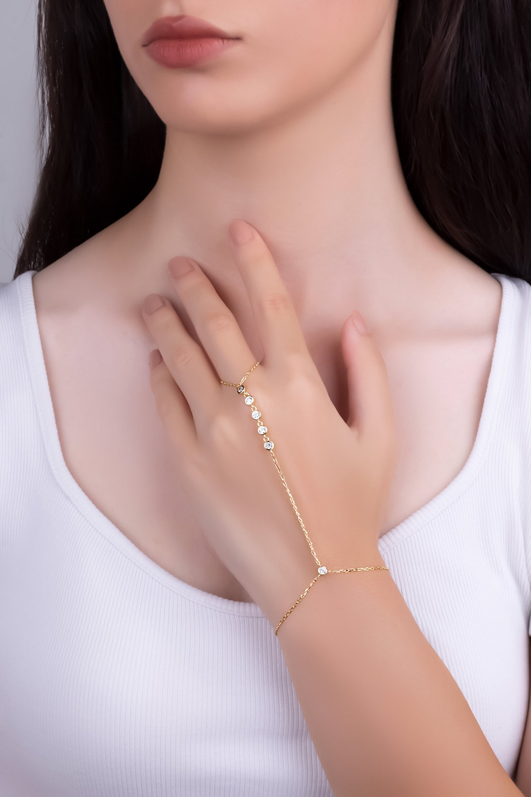 ⁠ Özel So Chic... Taşlı 18 Ayar Sarı Altın Kaplama 24 Cm Gümüş Şahmeran_3}