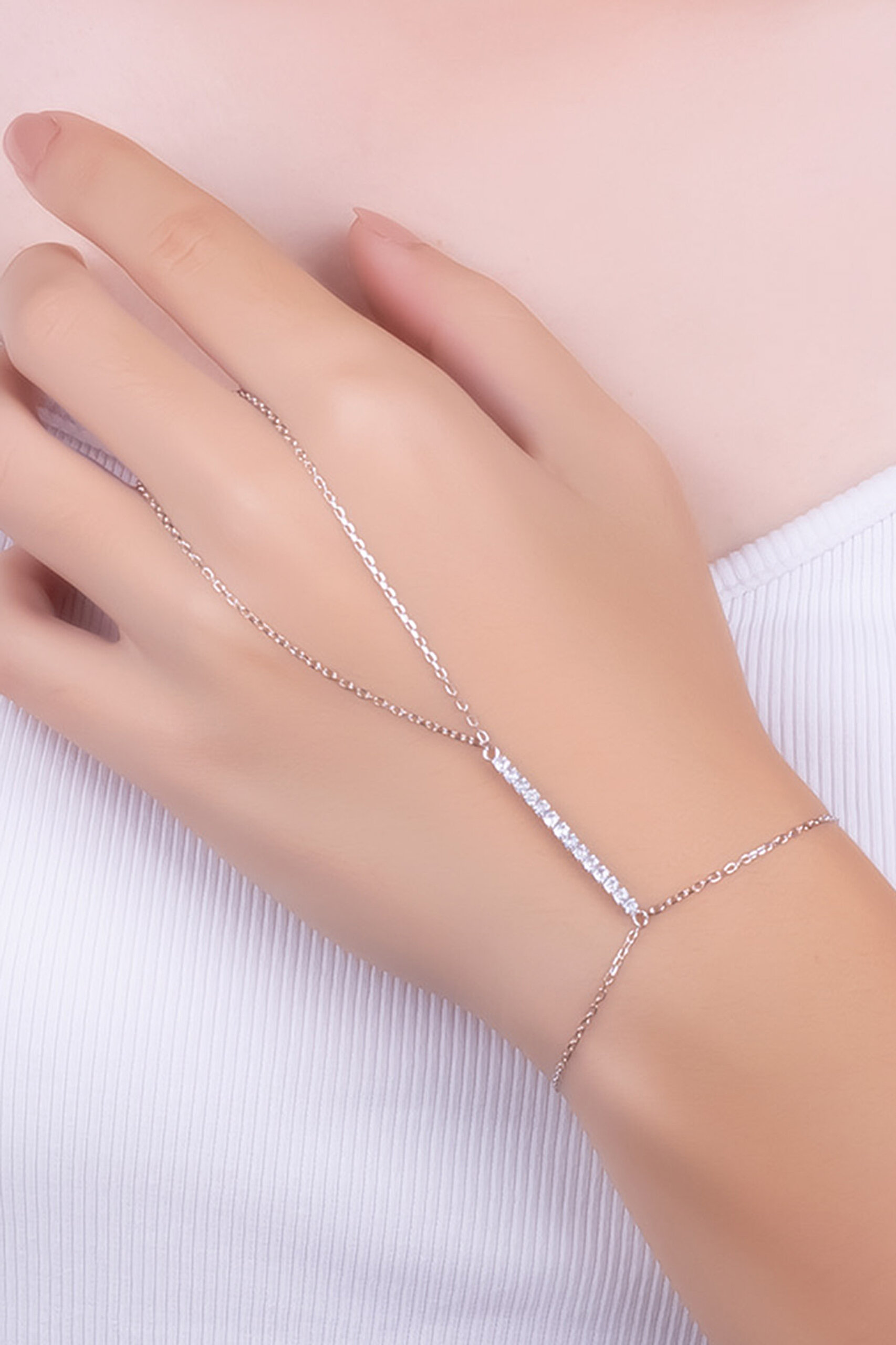 ⁠ Phoebe 18 Ayar Beyaz Altın Kaplama 23 Cm Gümüş Şahmeran_1}