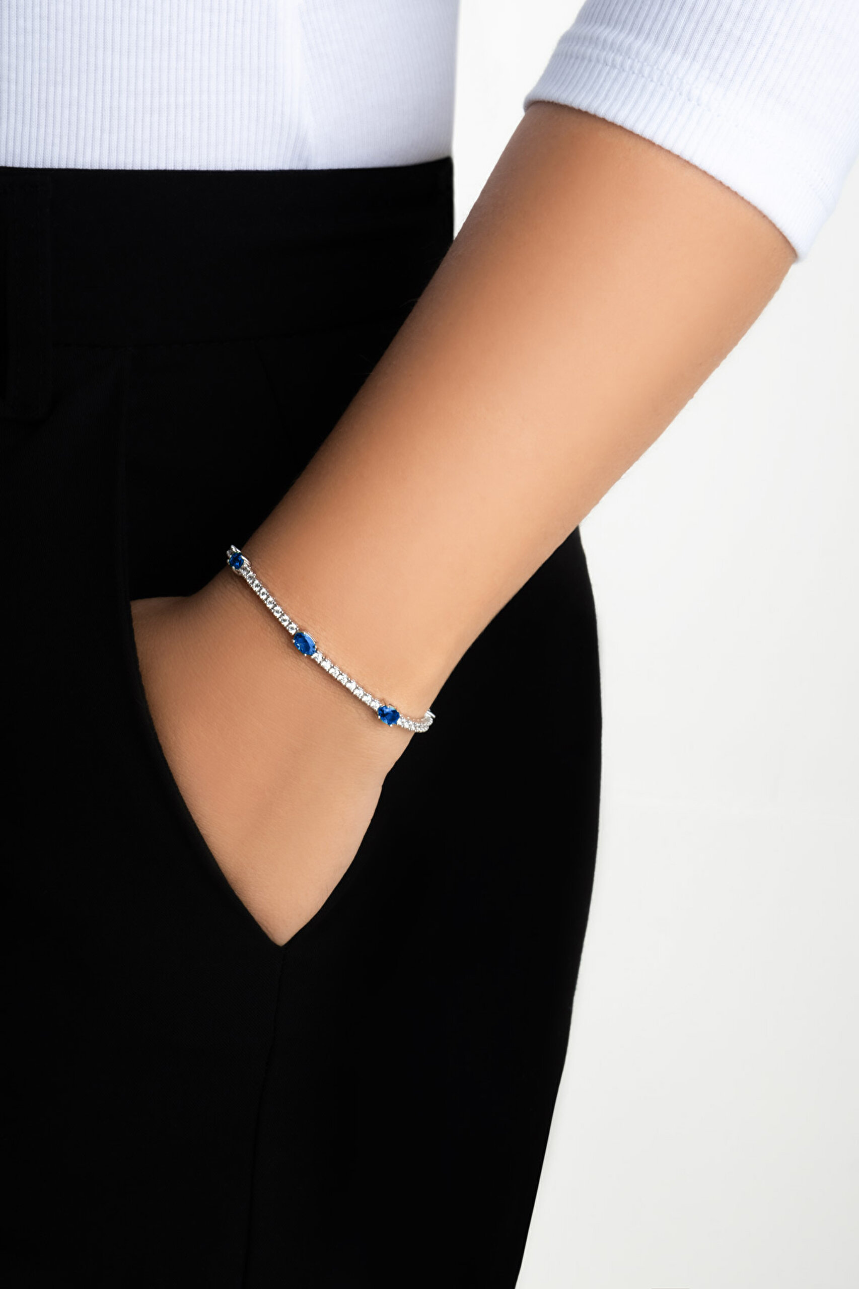 ⁠ Navira 18 Ayar Beyaz Altın Kaplama Gümüş Su Yolu Bileklik_3}