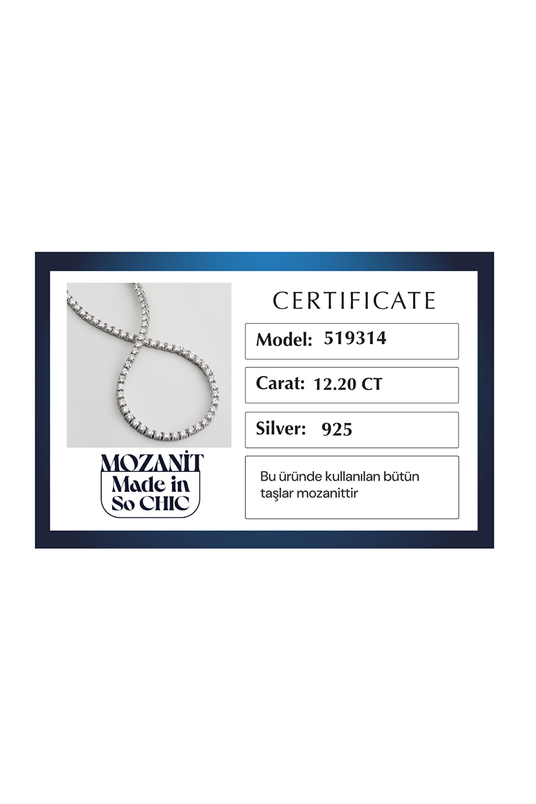 ⁠ Mozanit Işıltısı 18 Ayar Beyaz Altın Kaplama 42 Cm Gümüş Su Yolu Kolye_6}