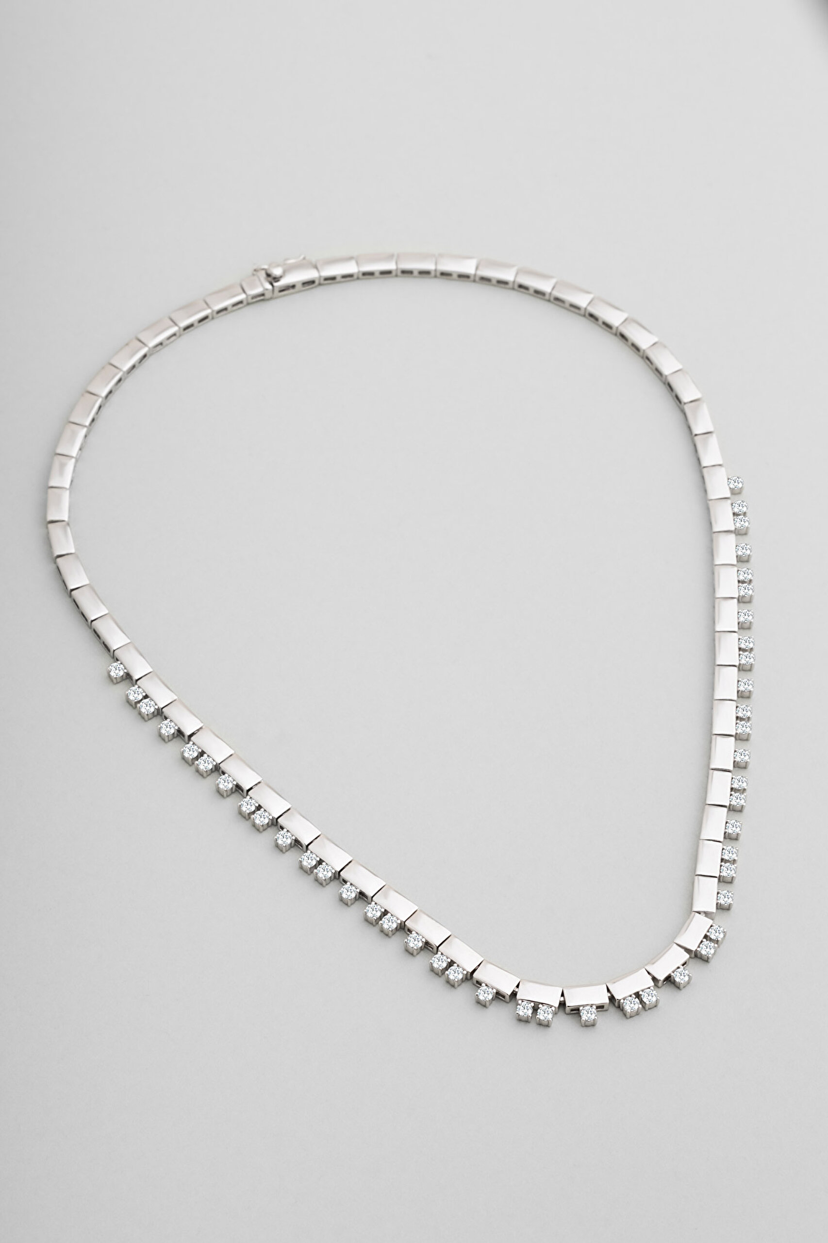 Cannes 18 Ayar Beyaz Altın Kaplama Gümüş Gerdanlık - 3