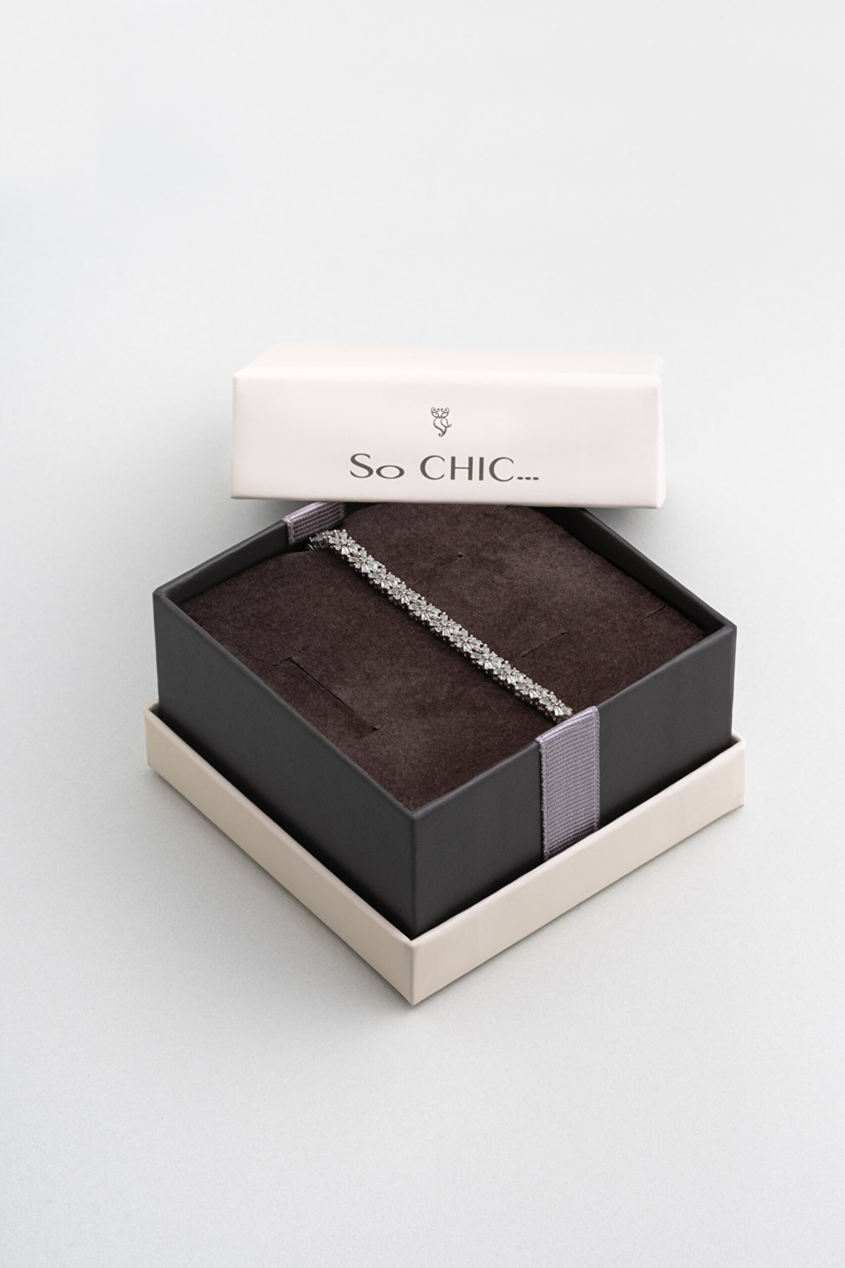 Camellia 18 Ayar Beyaz Altın Kaplama Gümüş Tasarım Bileklik - 5