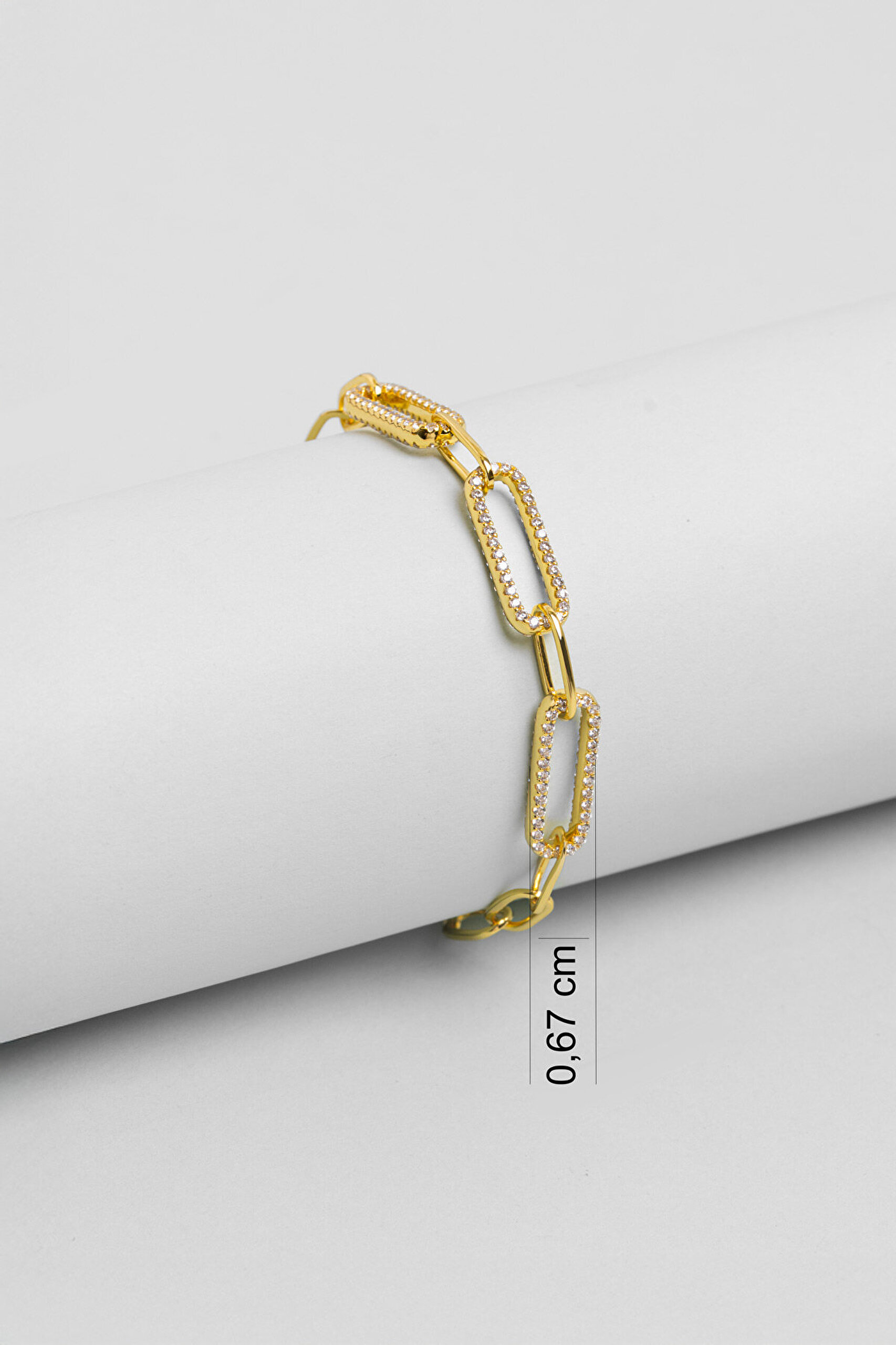 Modern Miras 18 Ayar Sarı Altın Kaplama 19 Cm Gümüş Bileklik - 2