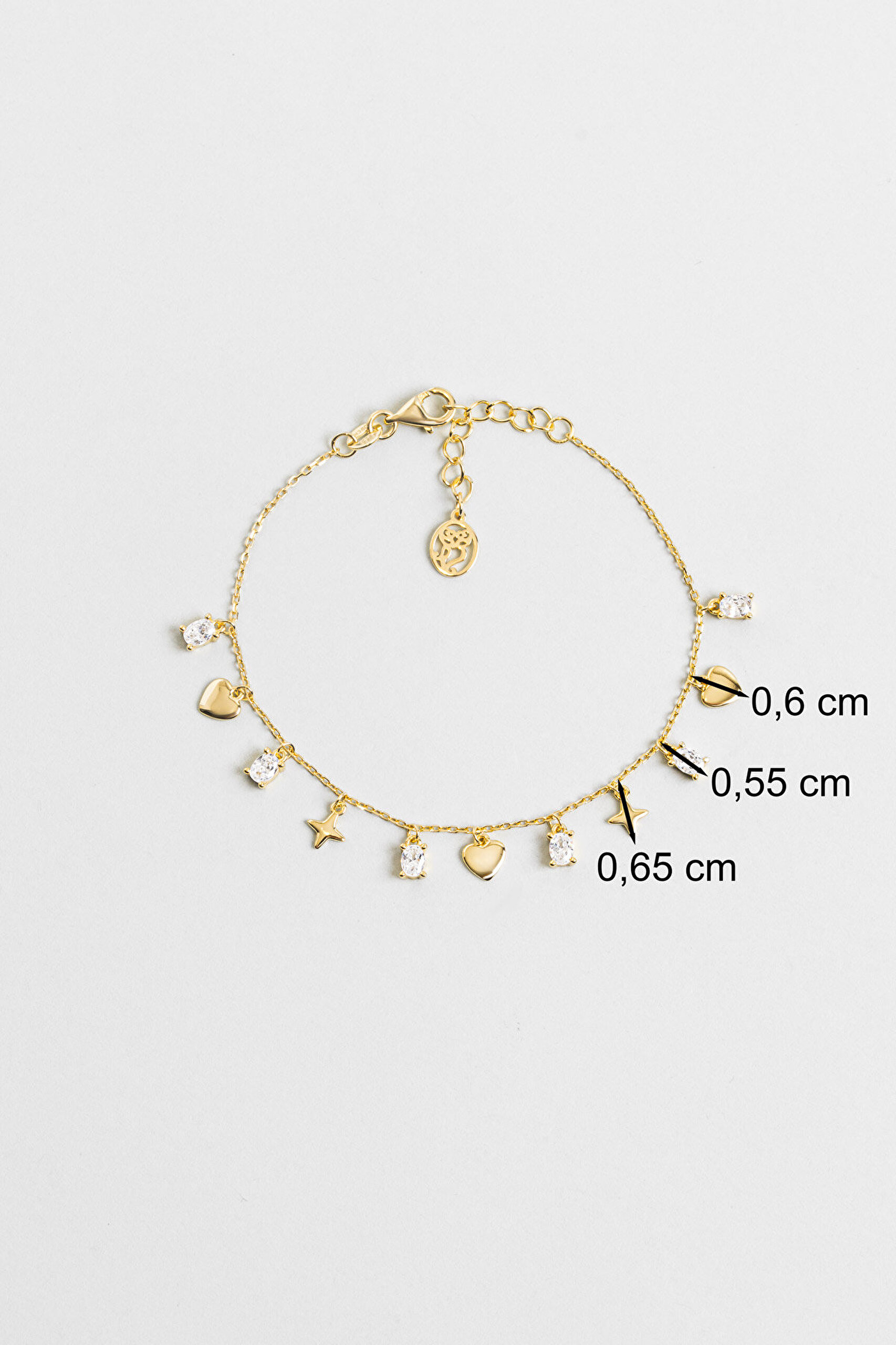 Mira 18 Ayar Sarı Altın Kaplama 19 Cm Gümüş Minimal Kalp Bileklik - 2