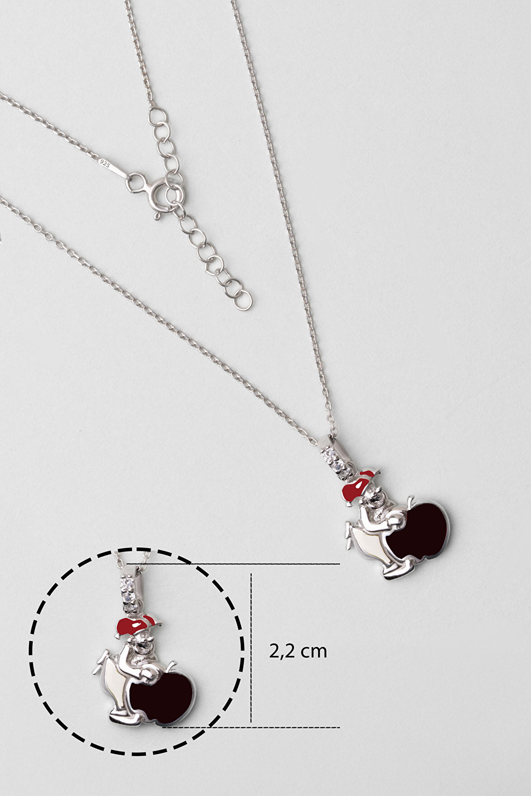 ⁠ Noel Baba 18 Ayar Beyaz Altın Kaplama Gümüş 33 Cm Çocuk Kolye_2}