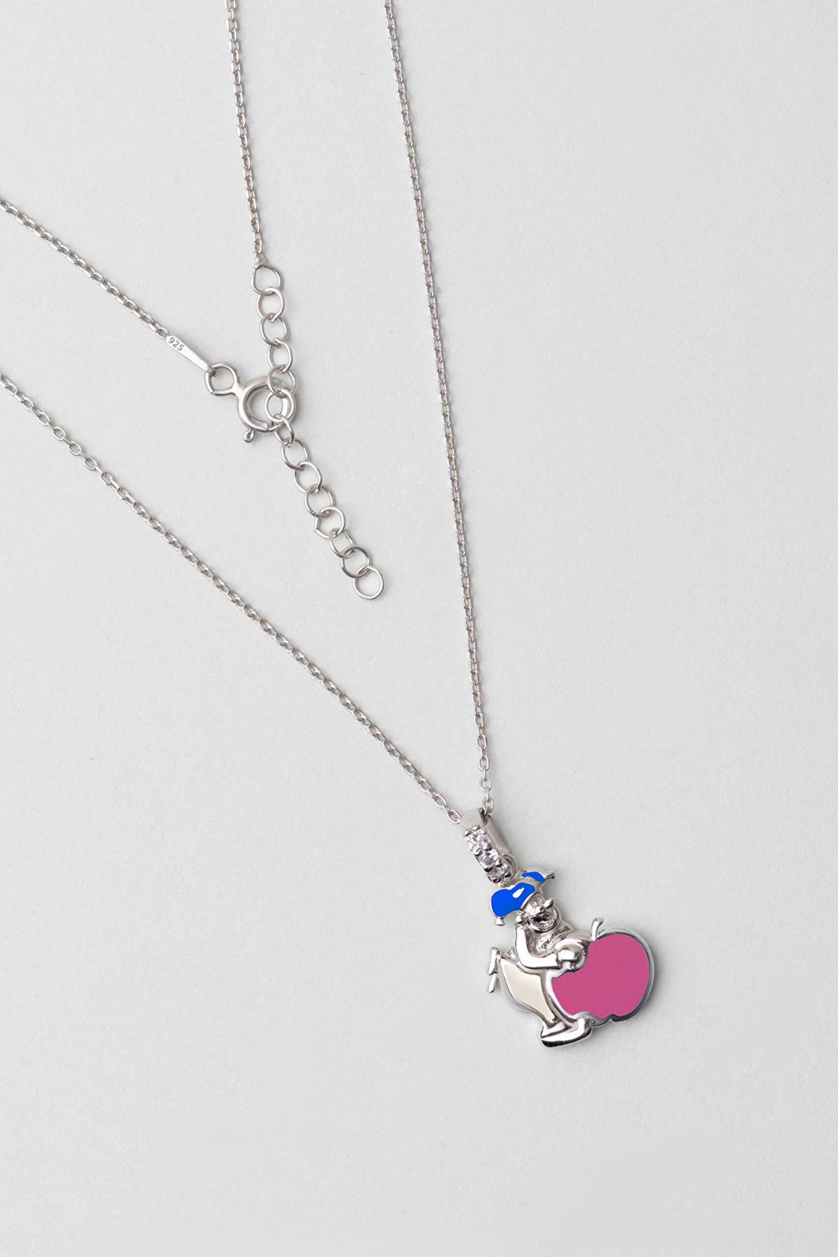 ⁠ Noel Baba 18 Ayar Beyaz Altın Kaplama Gümüş 33 Cm Çocuk Kolye_0}