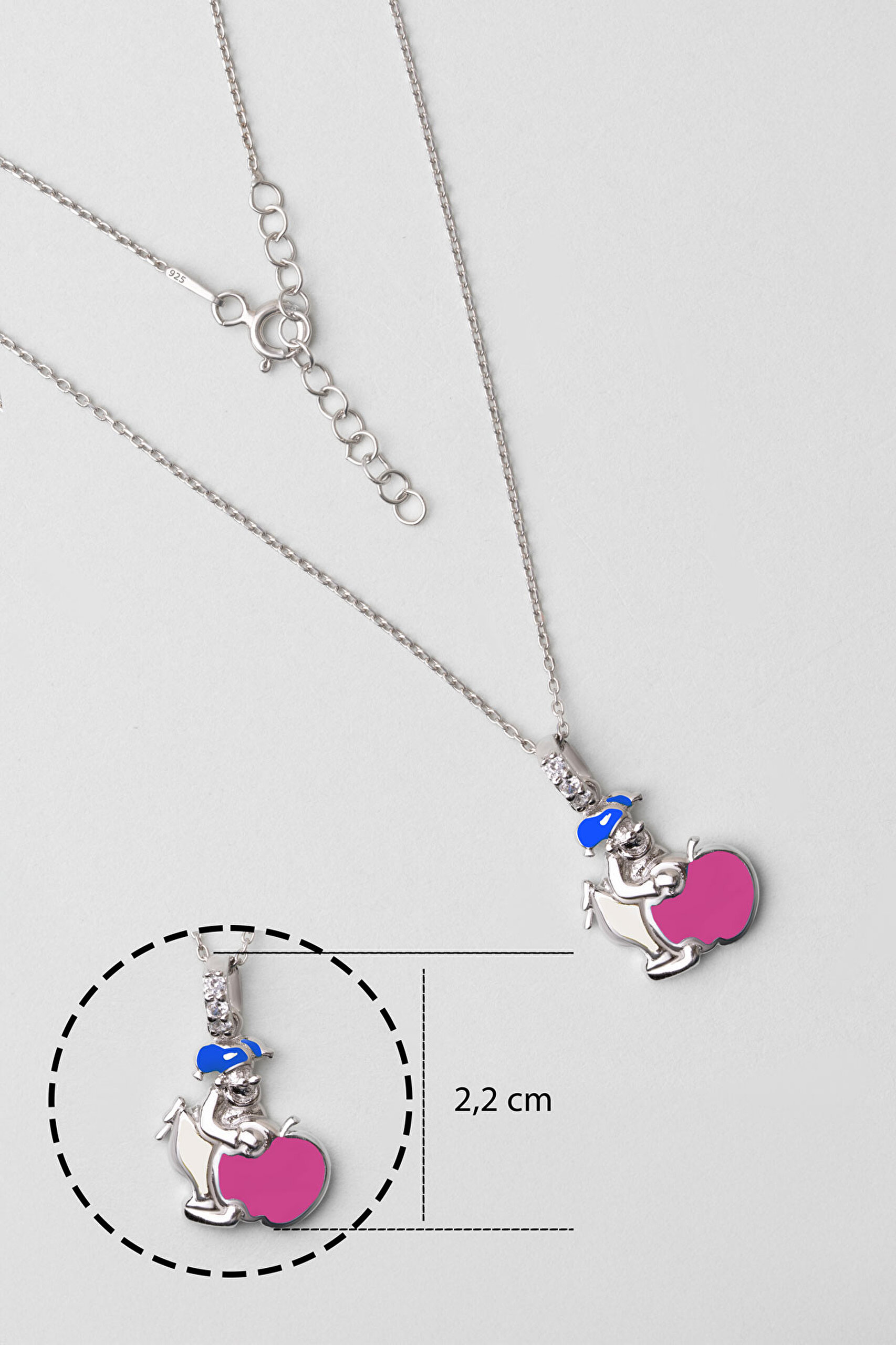 ⁠ Noel Baba 18 Ayar Beyaz Altın Kaplama Gümüş 33 Cm Çocuk Kolye_2}