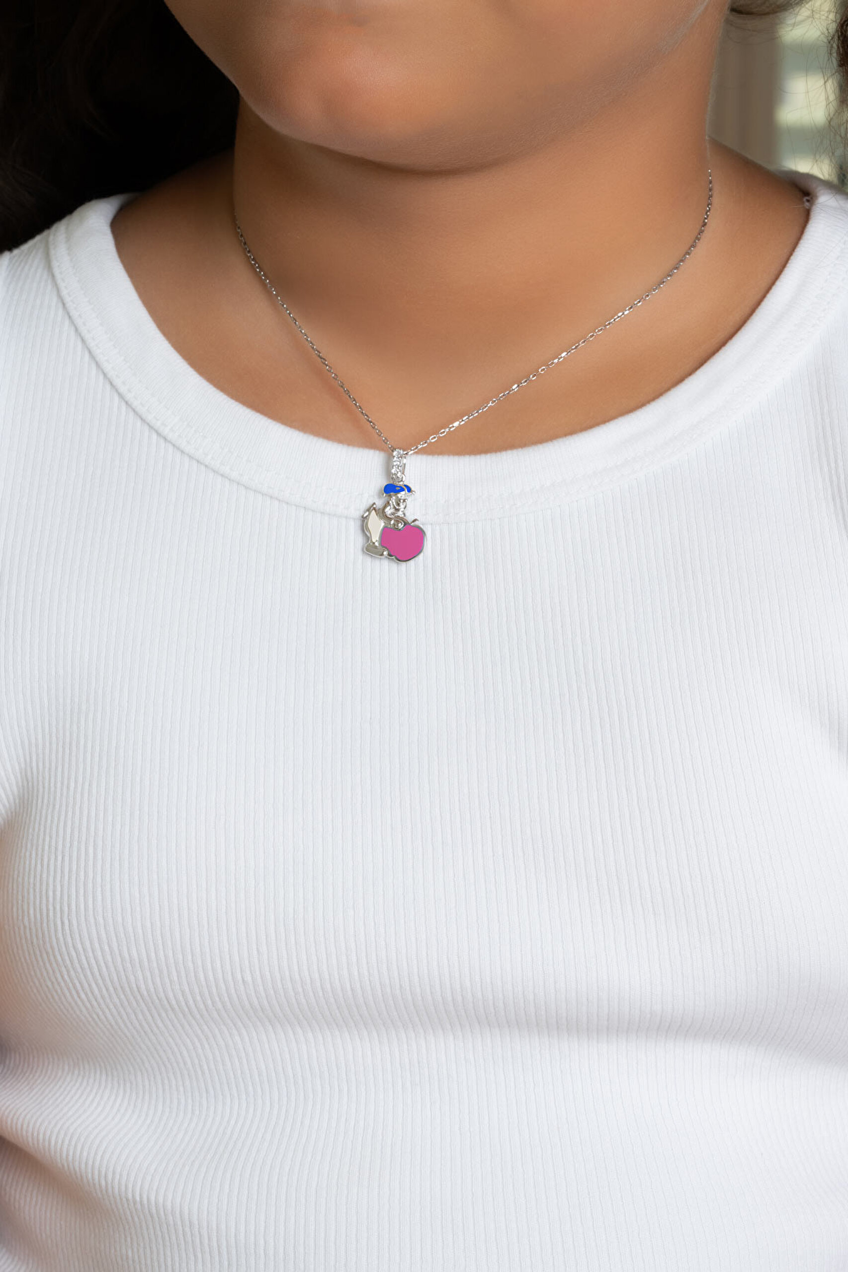 ⁠ Noel Baba 18 Ayar Beyaz Altın Kaplama Gümüş 33 Cm Çocuk Kolye_3}