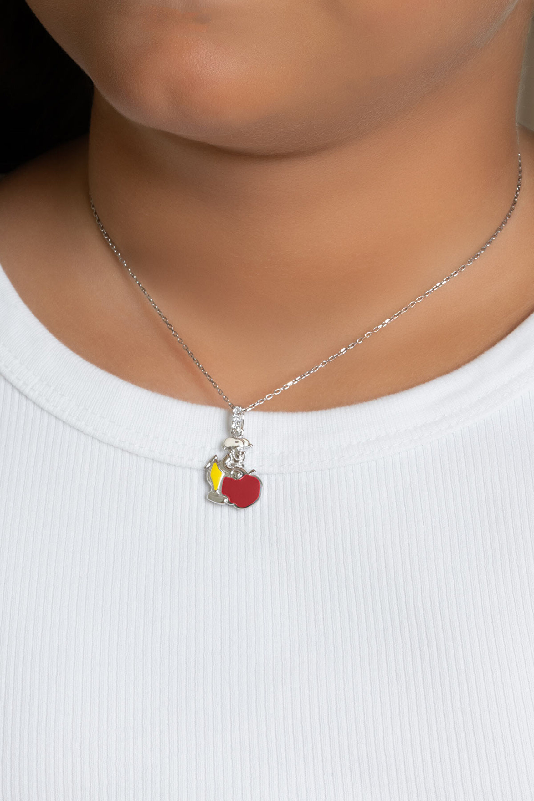 ⁠ Noel Baba 18 Ayar Beyaz Altın Kaplama Gümüş 33 Cm Çocuk Kolye_1}