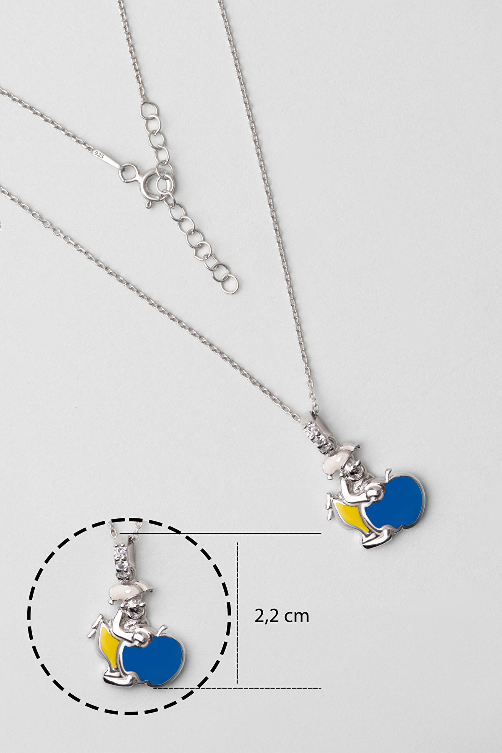 ⁠ Noel Baba 18 Ayar Beyaz Altın Kaplama Gümüş 33 Cm Çocuk Kolye_2}