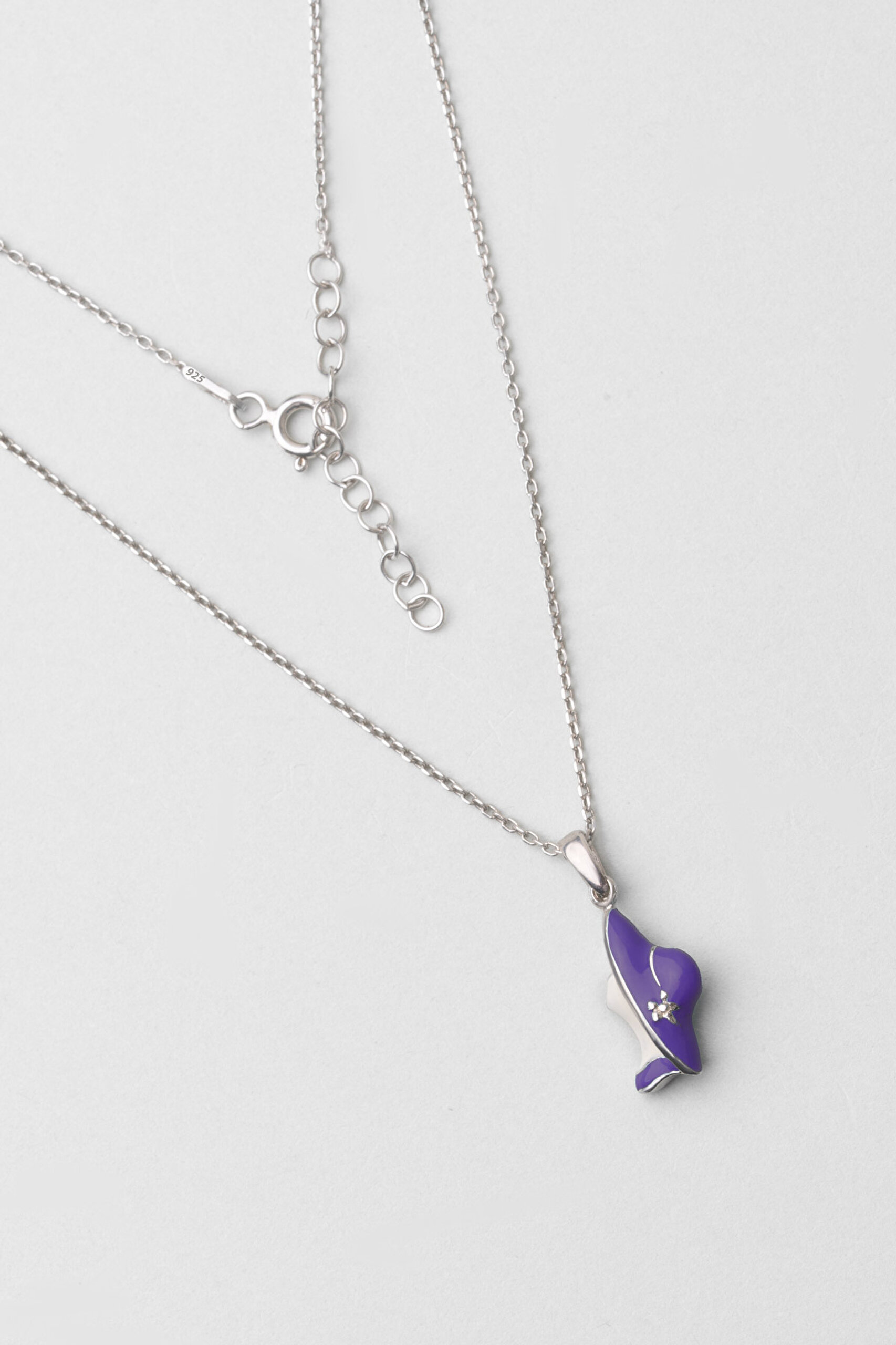 ⁠ Renkli Lady 18 Ayar Beyaz Altın Kaplama 33 Cm Gümüş Çocuk Kolye_0}