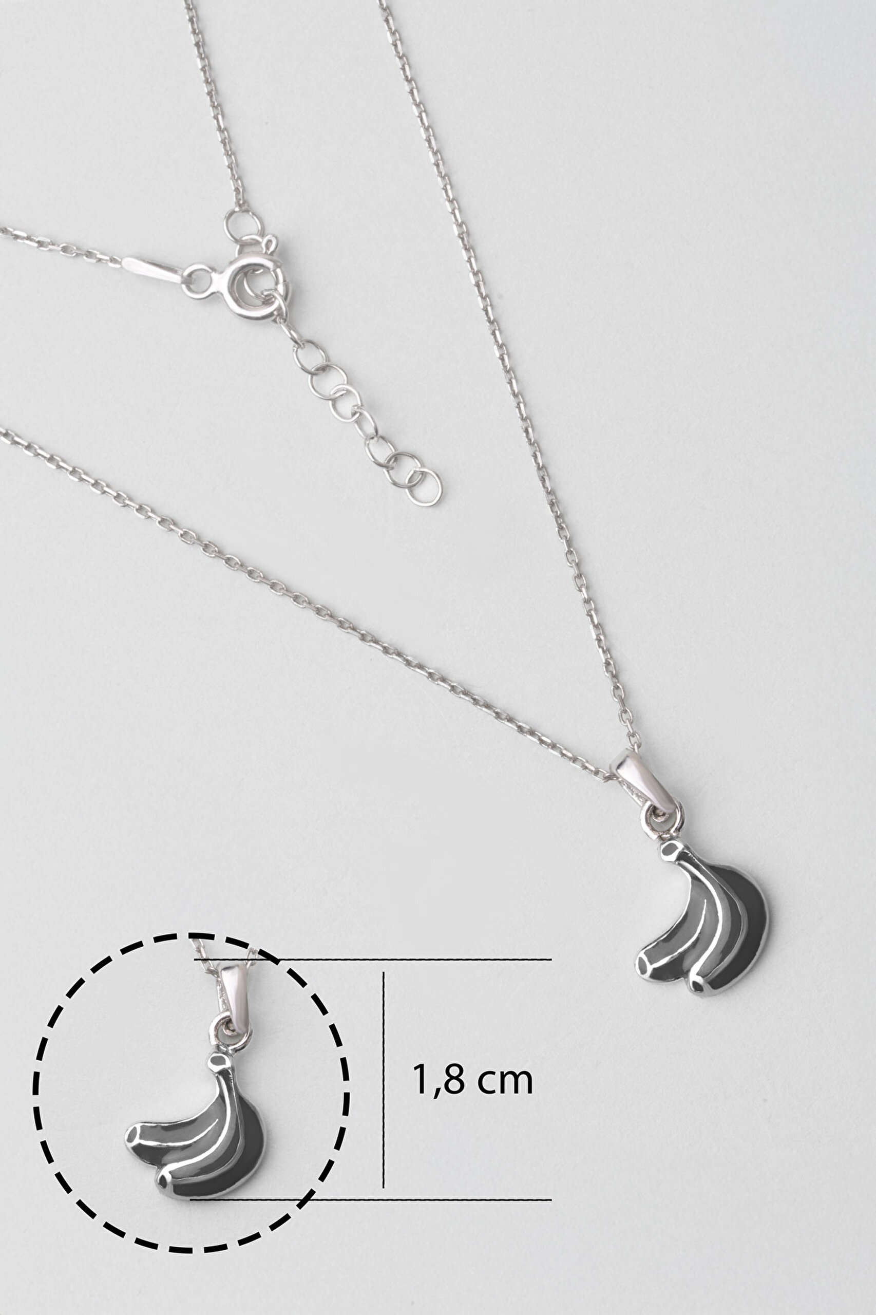 ⁠ Sevimli Meyveler 18 Ayar Beyaz Altın Kaplama Gümüş Çocuk Kolye_2}