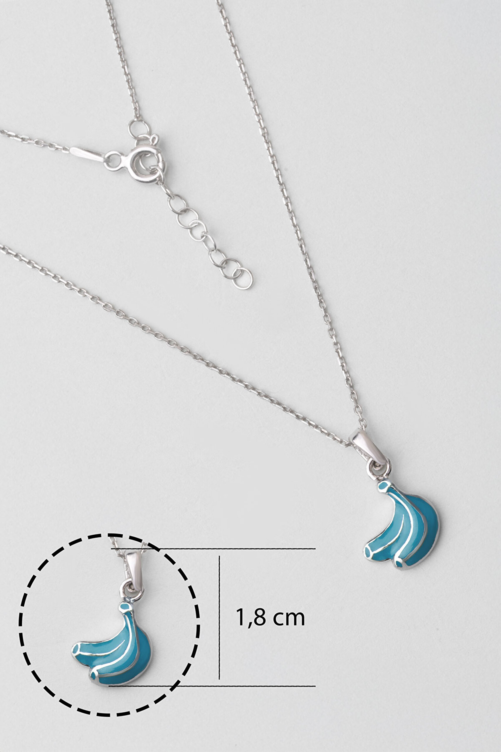 ⁠ Sevimli Meyveler 18 Ayar Beyaz Altın Kaplama Gümüş Çocuk Kolye_2}