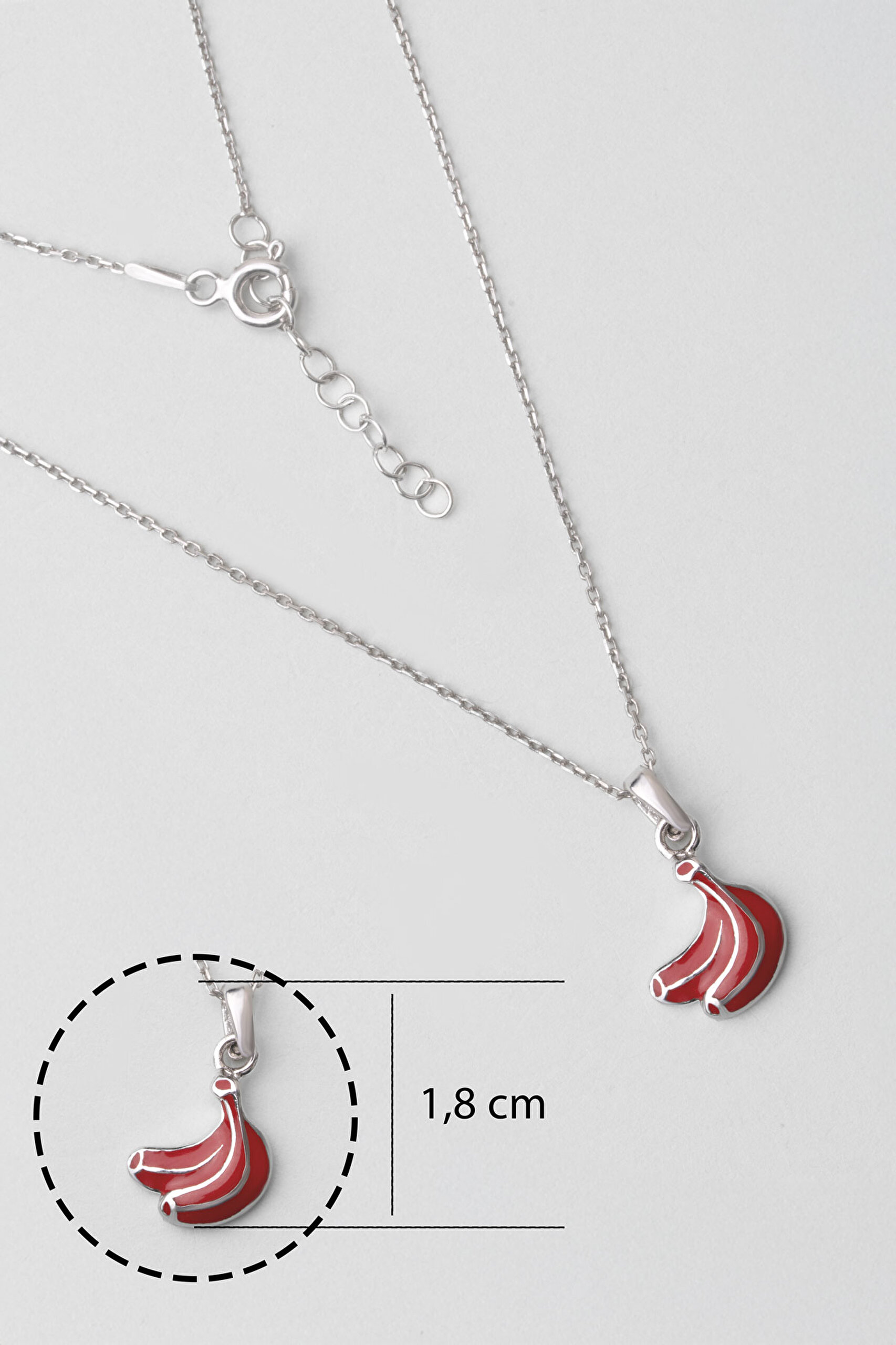 ⁠ Sevimli Meyveler 18 Ayar Beyaz Altın Kaplama Gümüş Çocuk Kolye_2}