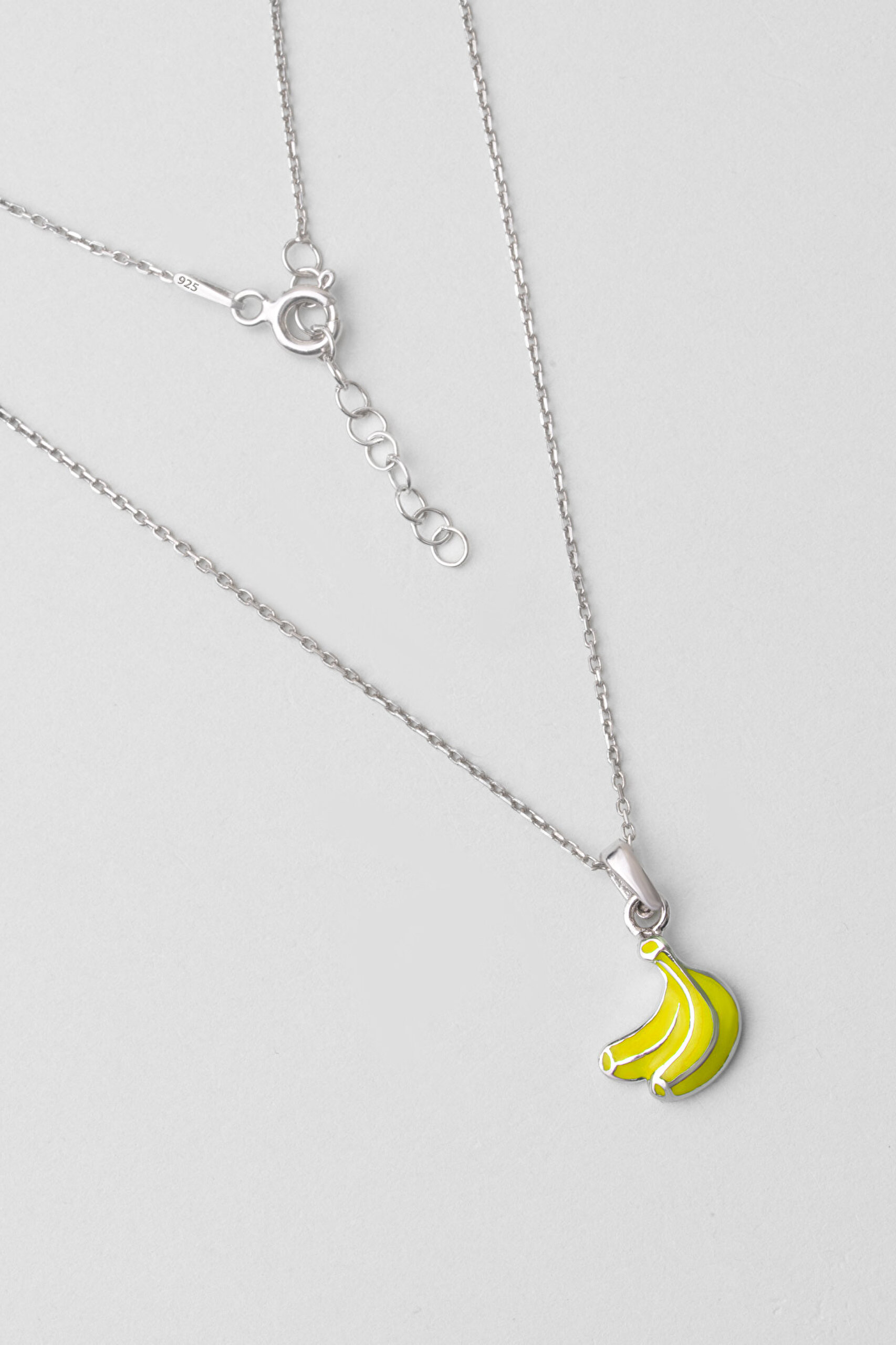 ⁠ Sevimli Meyveler 18 Ayar Beyaz Altın Kaplama Gümüş Çocuk Kolye_0}