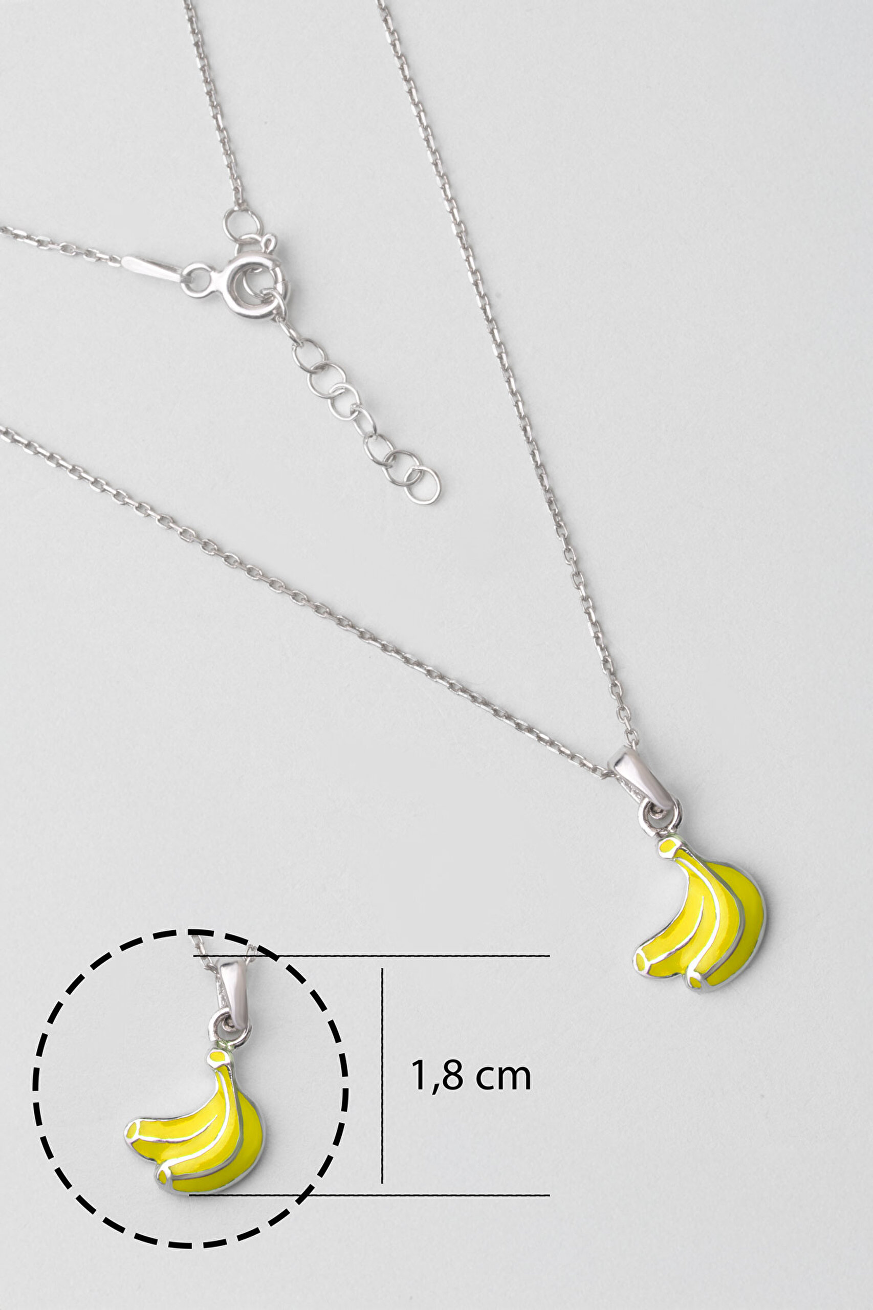 ⁠ Sevimli Meyveler 18 Ayar Beyaz Altın Kaplama Gümüş Çocuk Kolye_2}