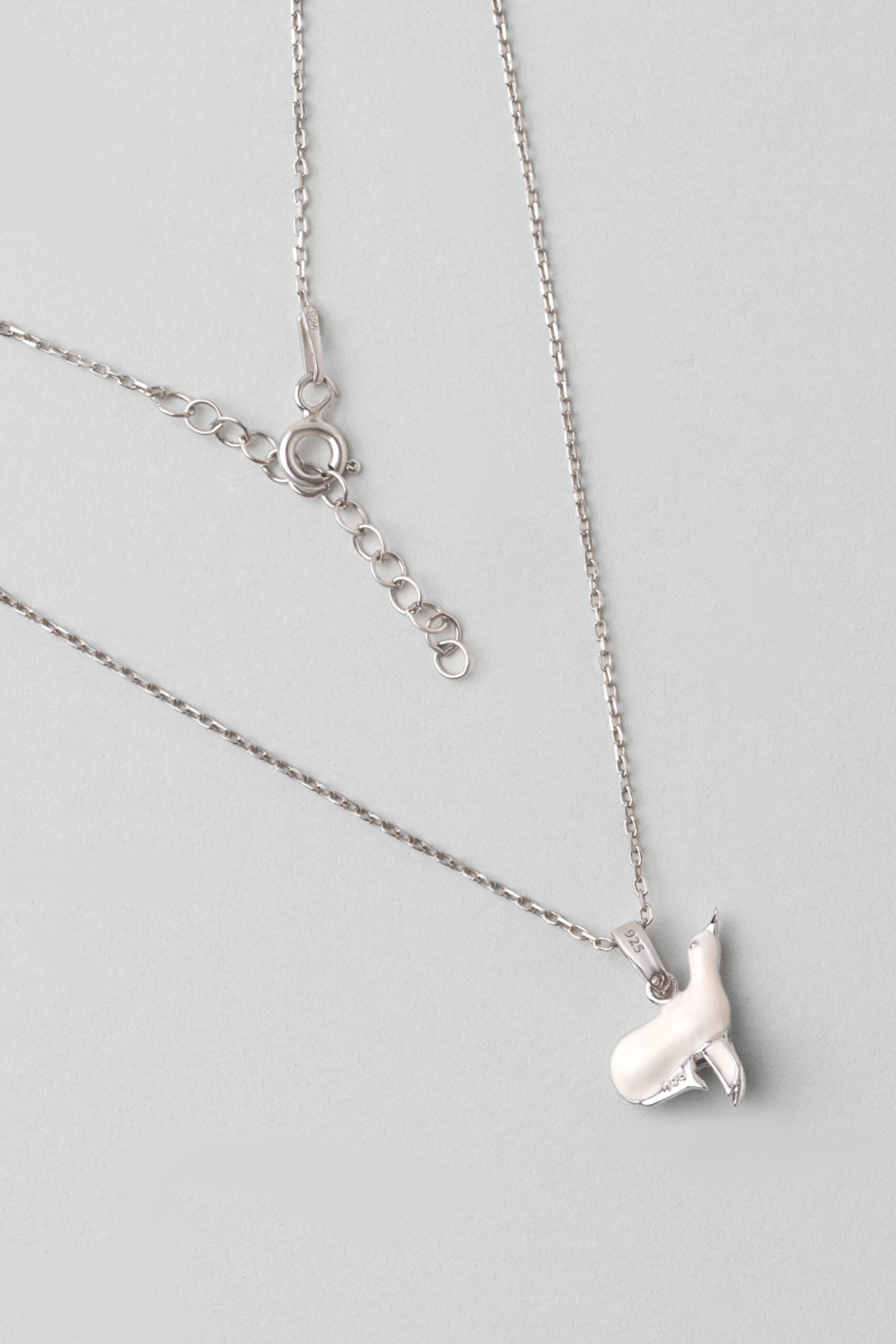 ⁠ Fok Balığı 18 Ayar Beyaz Altın Kaplama 33 Cm Çocuk Kolye_0}