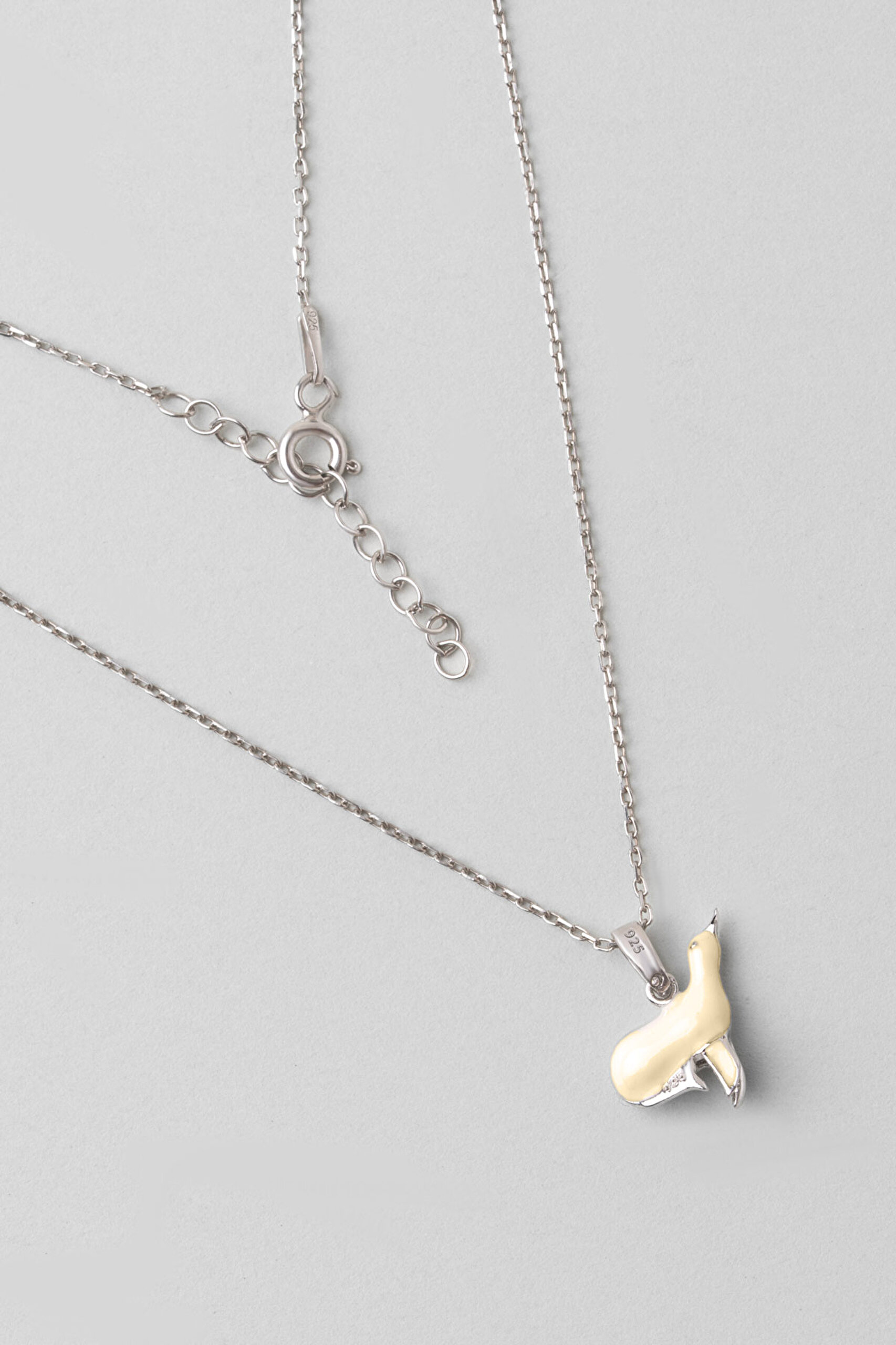 ⁠ Fok Balığı 18 Ayar Beyaz Altın Kaplama 33 Cm Çocuk Kolye_0}