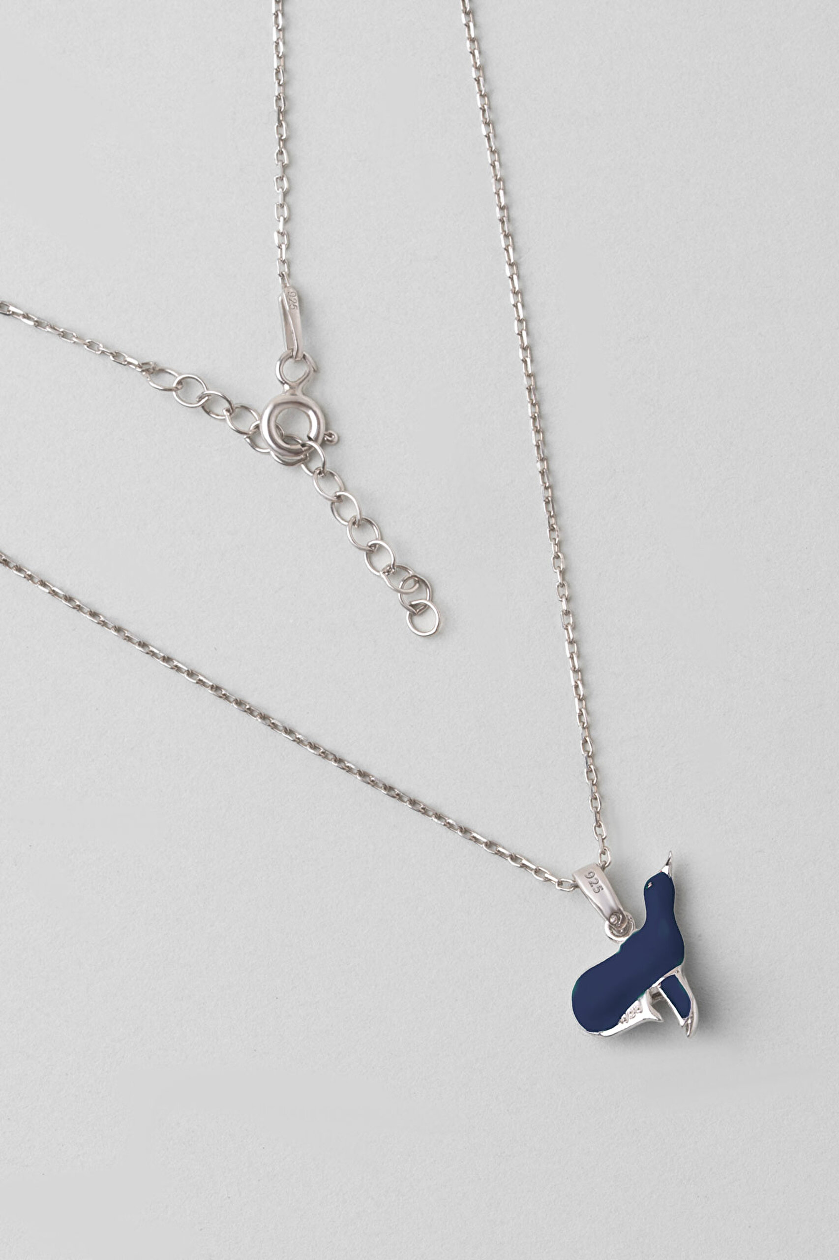 ⁠ Fok Balığı 18 Ayar Beyaz Altın Kaplama 33 Cm Çocuk Kolye_0}