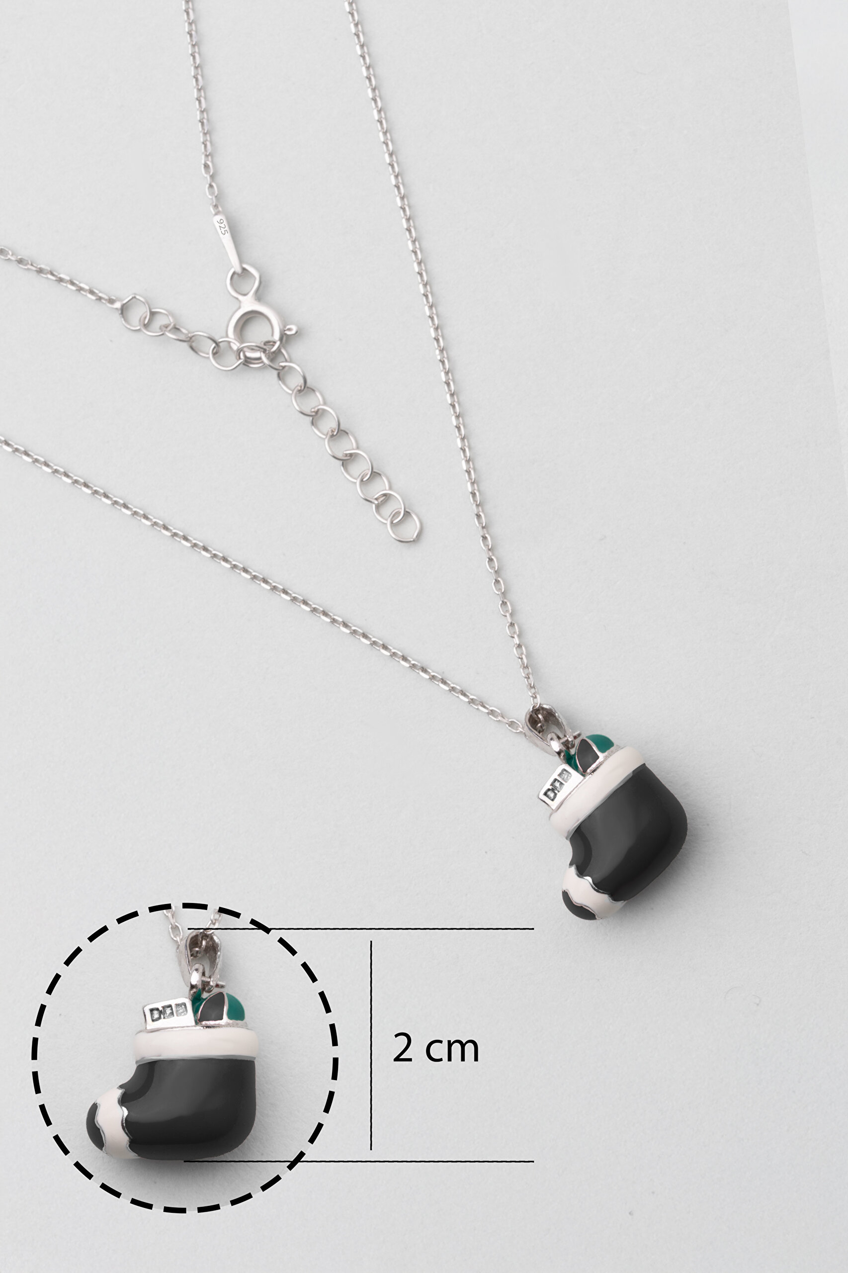 ⁠ Renkli Çorap 18 Ayar Beyaz Altın Kaplama 32 Cm Gümüş Çocuk Kolye_2}