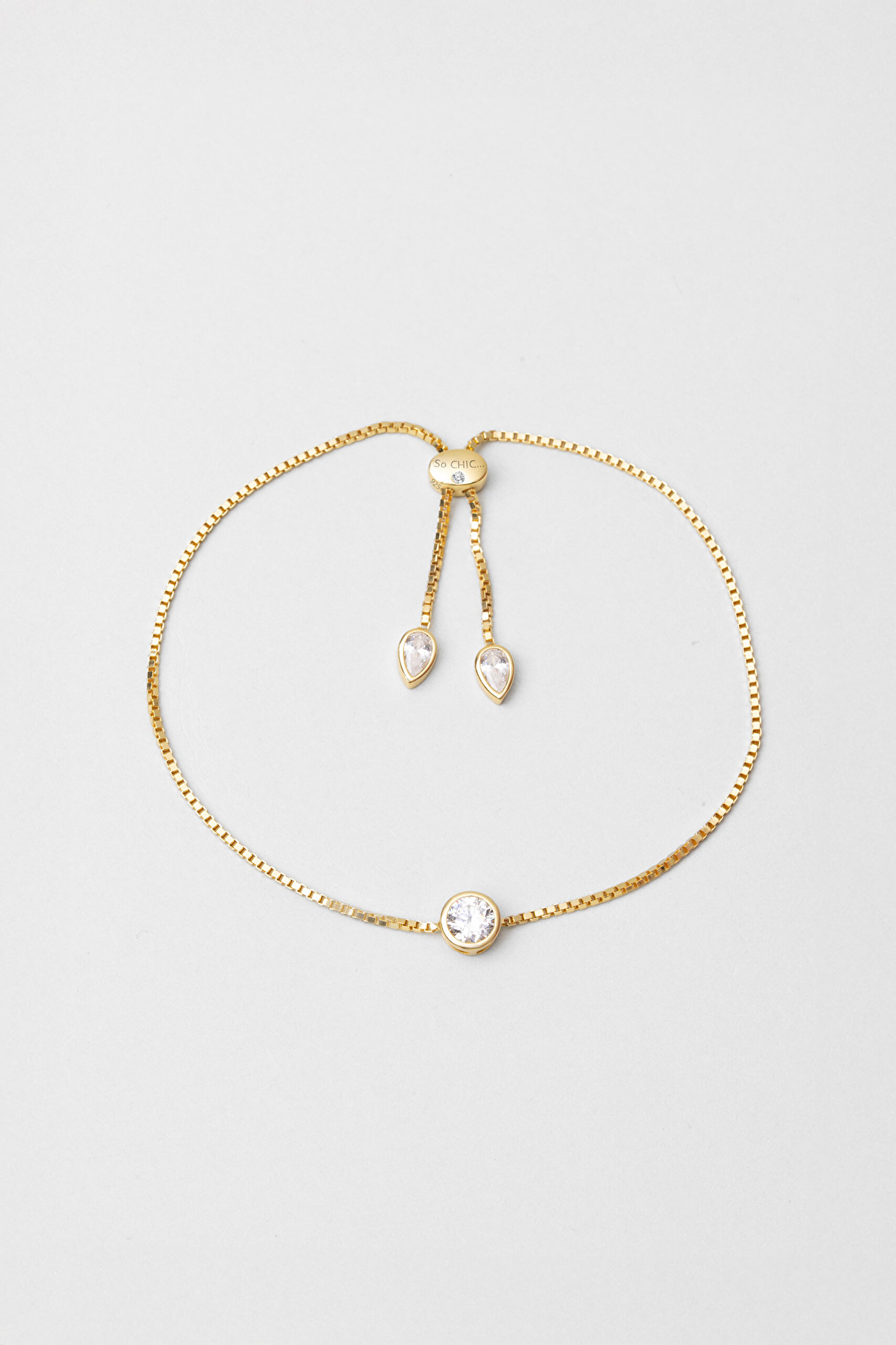 ⁠ Era 18 Ayar Sarı Altın Kaplama Ayarlanabilir Gümüş Bileklik_0}